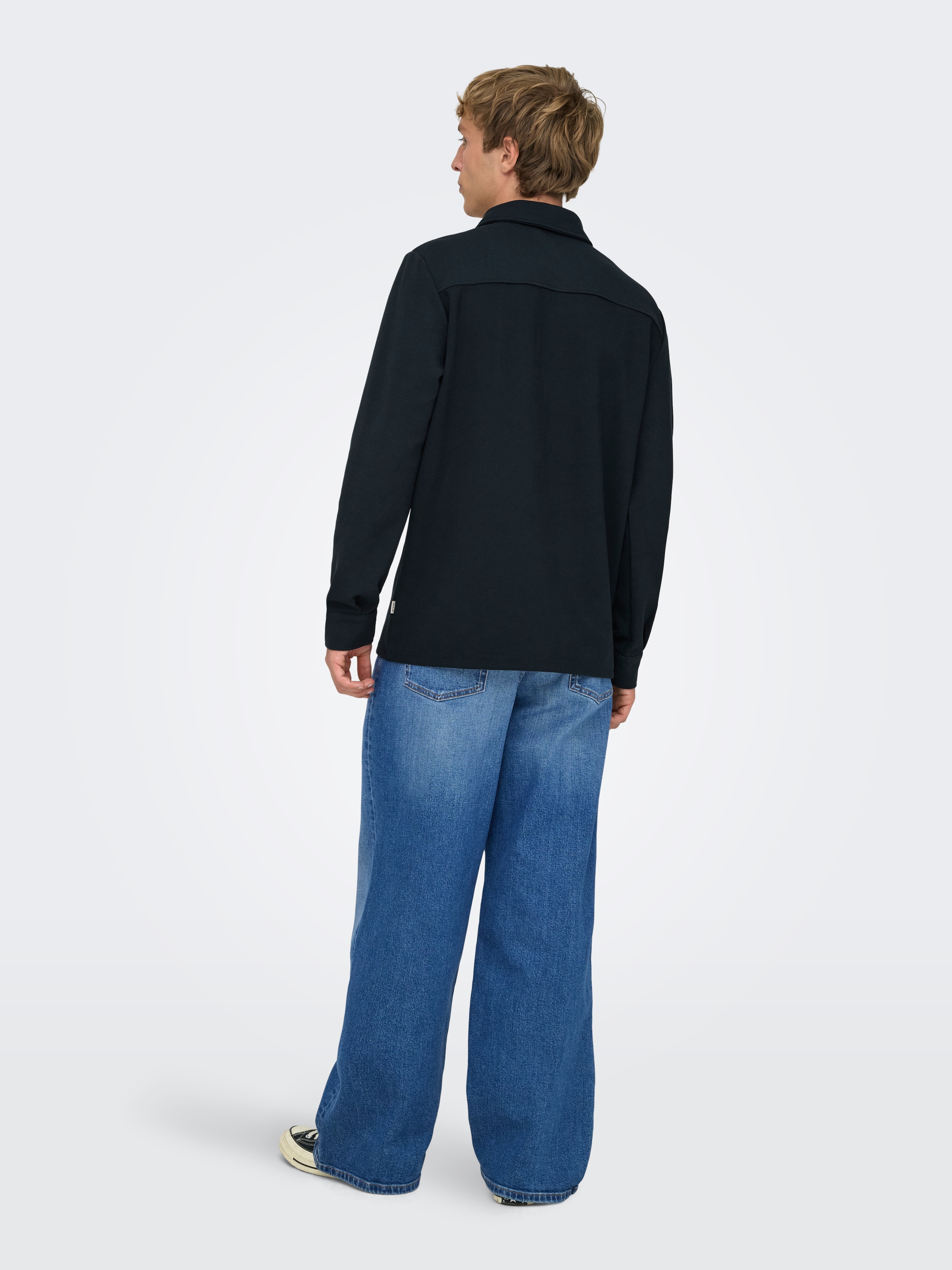 ONLY & SONS Langarmhemd »ONSNEWKODYL OVERSHIRT SWEAT NOOS« Materialmix, regular fit