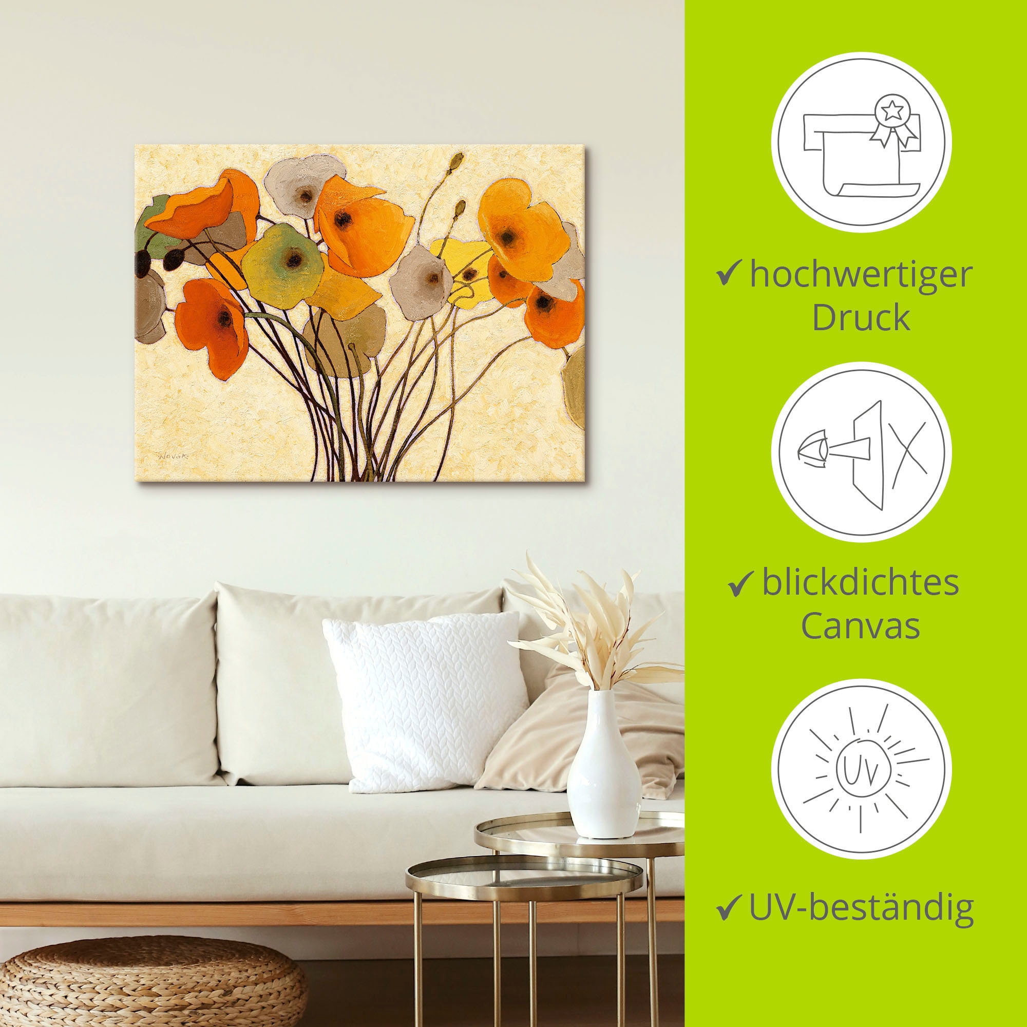 Artland Wandbild »Kürbismohn I«, Blumen, (1 St.), als Leinwandbild, Poster, Wandaufkleber in verschied. Größen