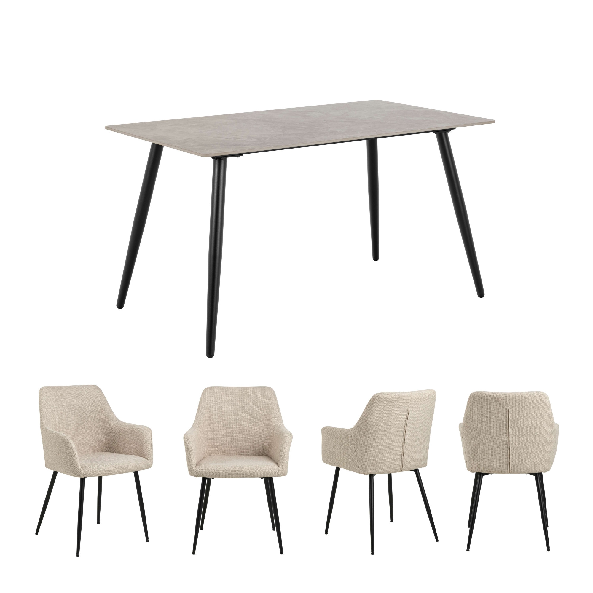 ACTONA GROUP Esszimmer-Set »Essgruppe, Speisetisch mit Stühlen, für das Ess günstig online kaufen