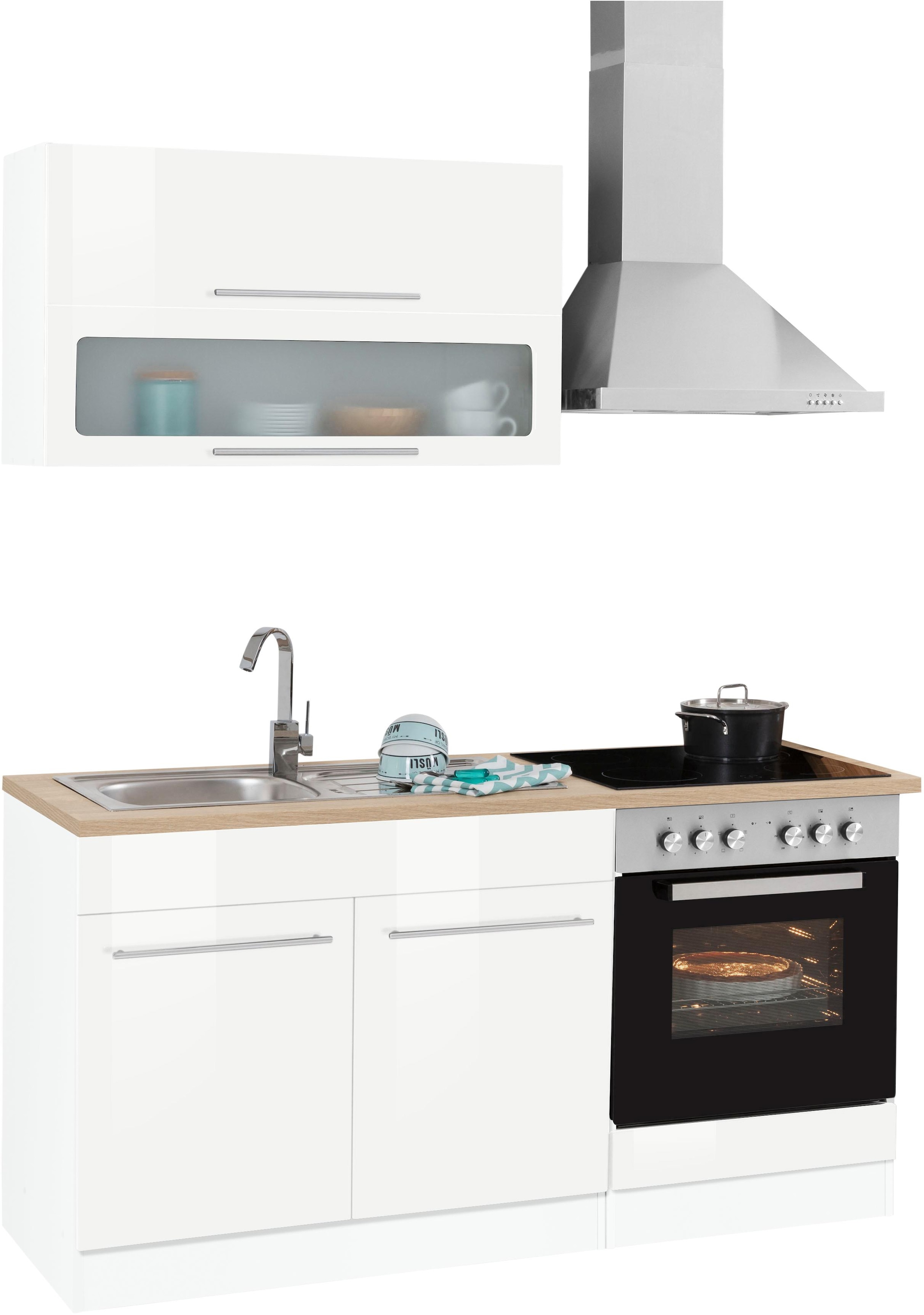 KOCHSTATION Küchenzeile »KS-Eton«, mit E-Geräten, Breite 160 cm