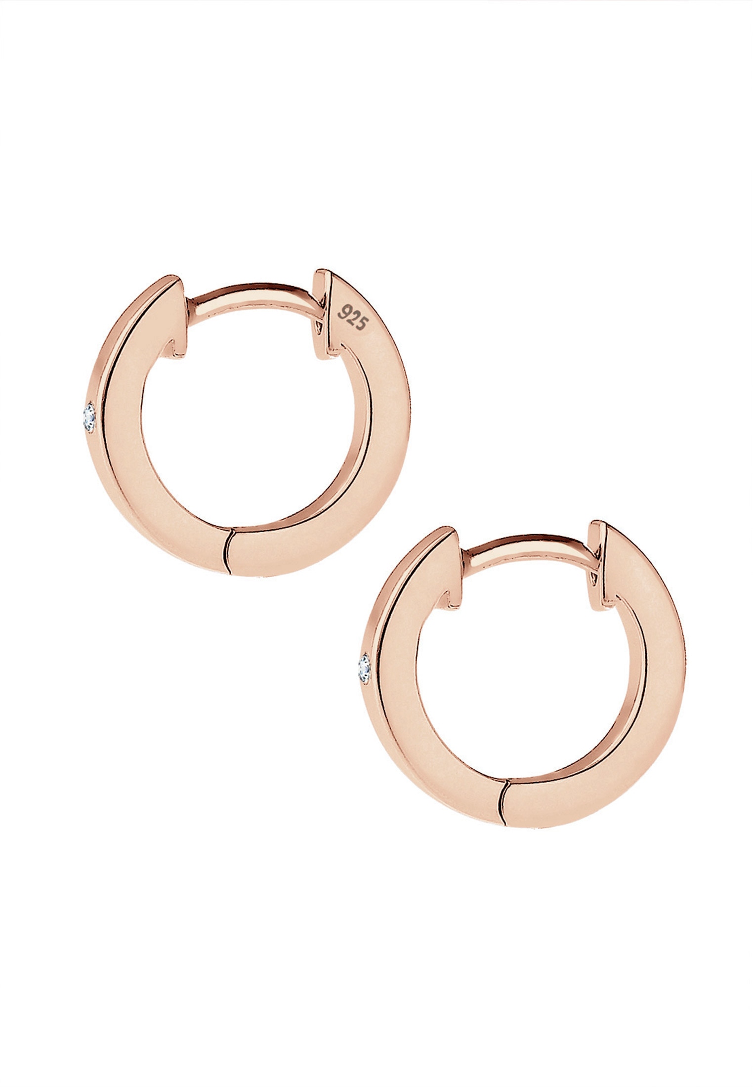 Elli DIAMONDS Paar Creolen »Creole Basic Diamant (0.03 ct) 925 Sterling Silber«