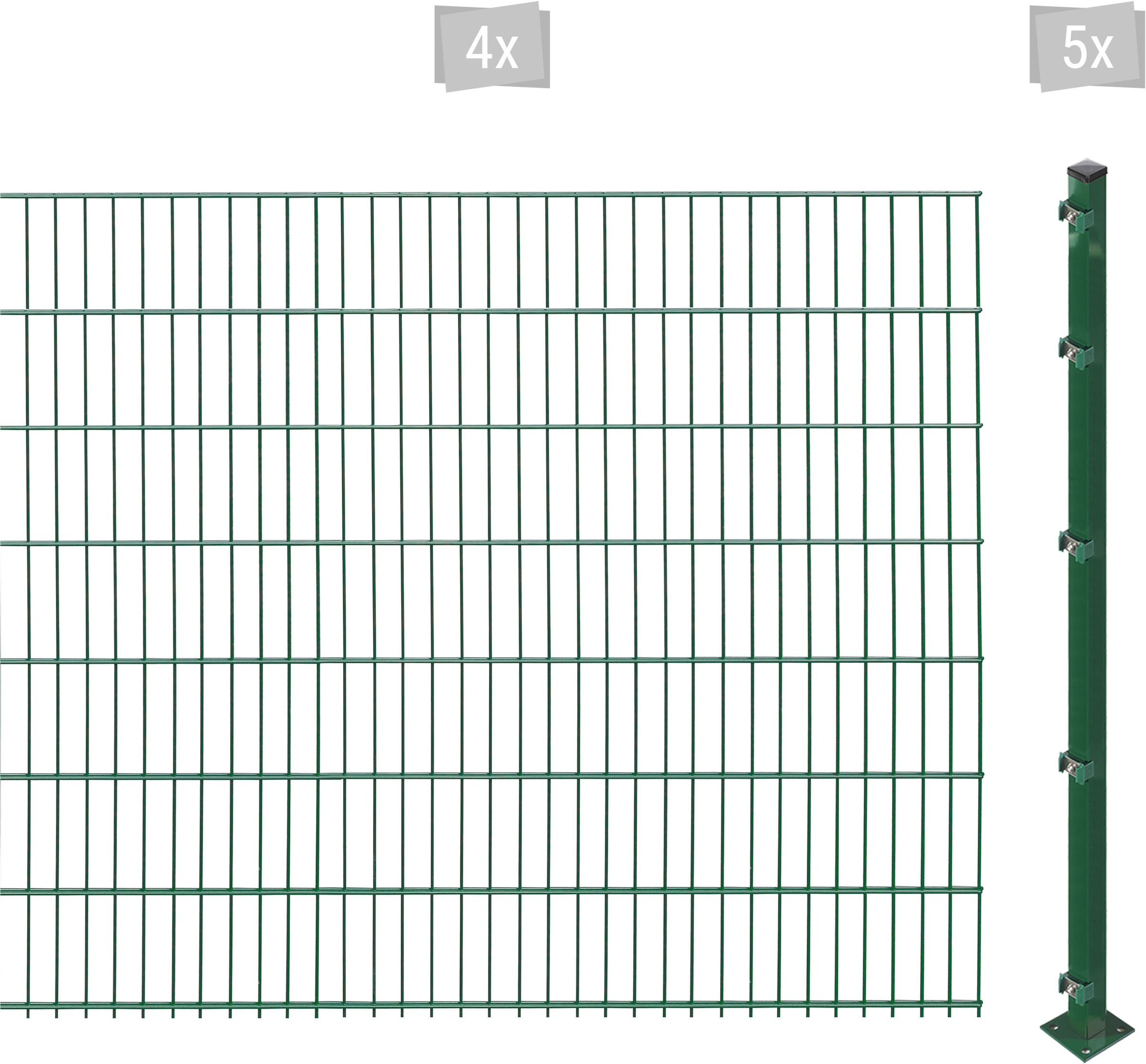 Arvotec Doppelstabmattenzaun »ESSENTIAL 143 zum Aufschrauben«, Zaunhöhe 143 cm, Zaunlänge 2 - 60 m