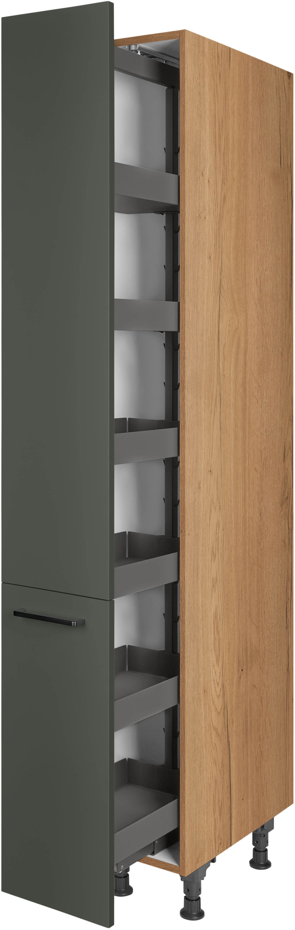 nobilia® Apothekerschrank »"Easytouch", mit 5 Einhängekörben, Breite 30 cm, Höhe 216,6 cm,« vormontiert, Ein- und Auszugsdämpfung SoftStoppPro