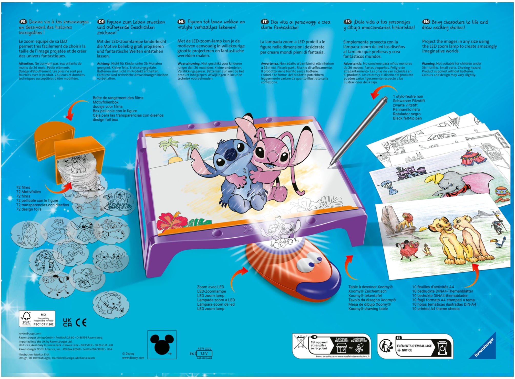 Ravensburger Malvorlage »Xoomy Maxi A4-Tisch Stitch & Disney Classics« Made in Europe