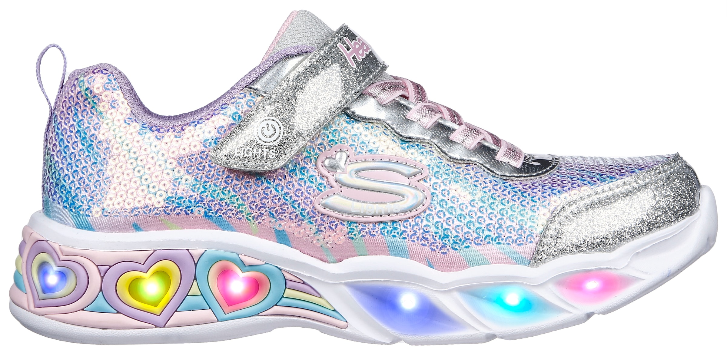 Sneaker »SWEETHEART LIGHTS«, Klettschuh, Freizeitschuh, Blinkschuh mit schimmerndem...