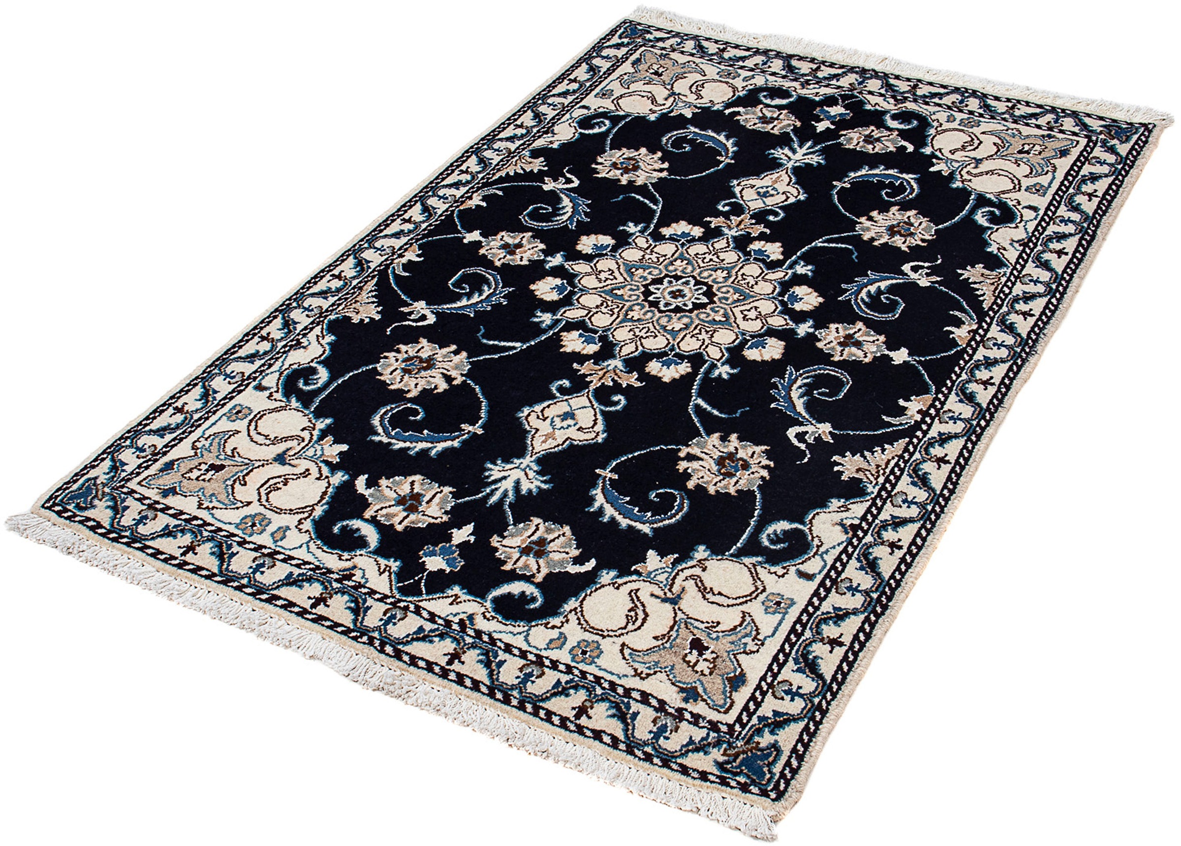 morgenland Orientteppich »Perser - Nain - 136 x 88 cm - dunkelblau«, rechte günstig online kaufen