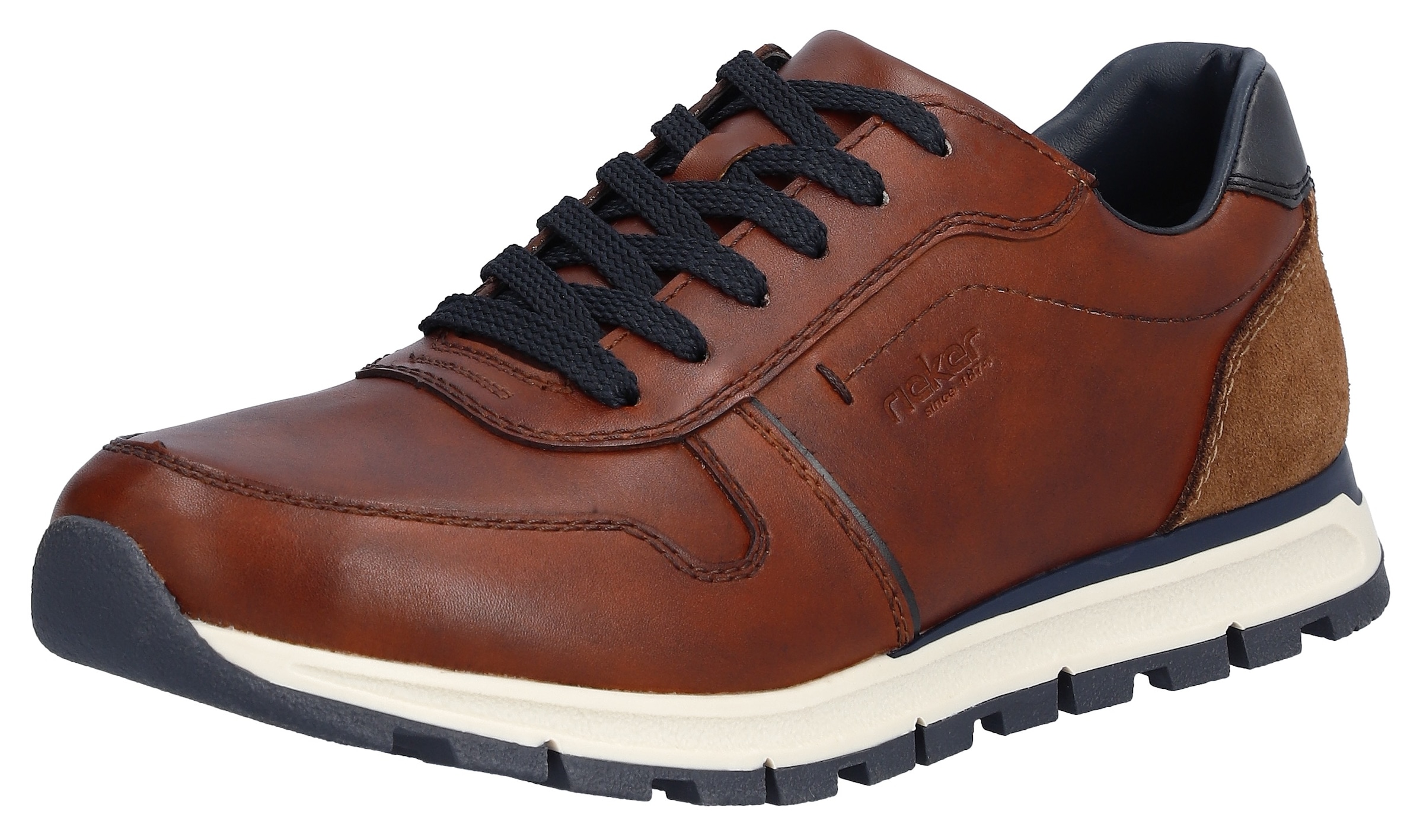 Sneaker, mit MemoCup-Innensohle, Freizeitschuh, Halbschuh, Schnürschuh, Gr. 40, braun-kombiniert