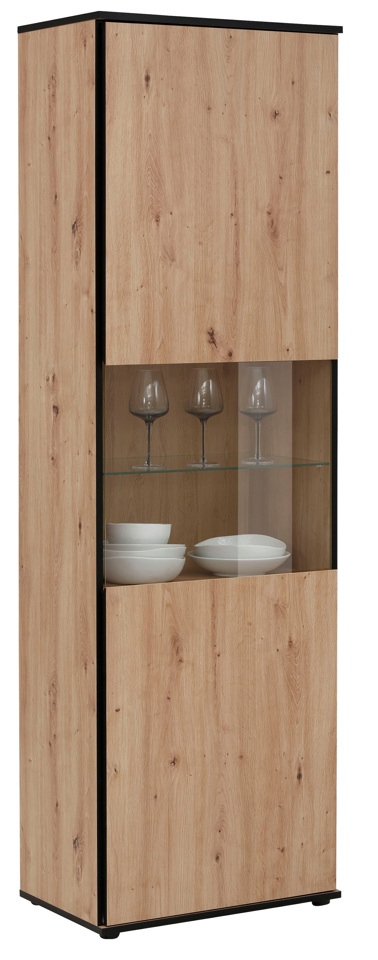 HELA Vitrine »Ariana«, mit angeschrägten Griffmulden, Höhe 195 cm