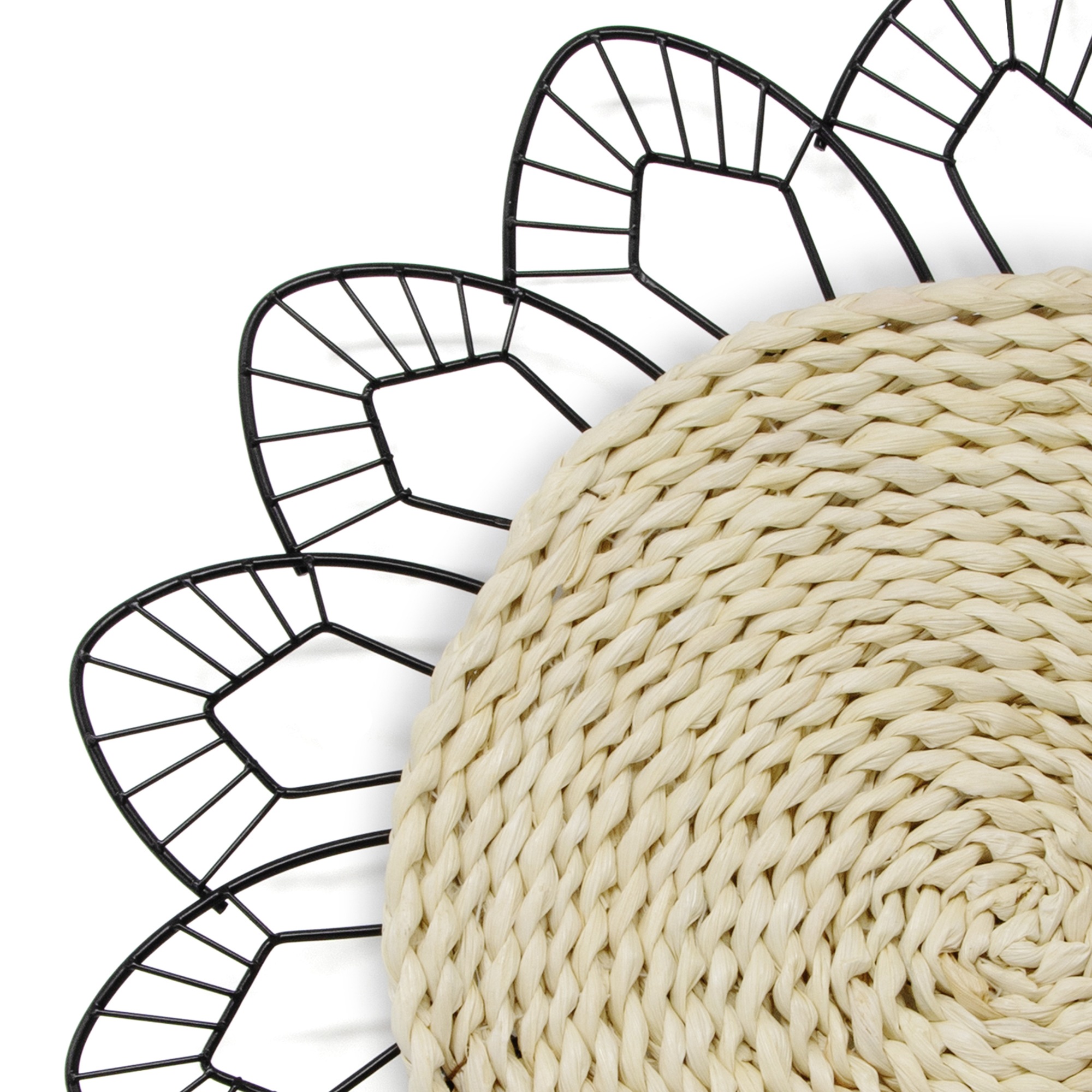 Art for the home Wandbild »Blumen Rotan Rund«, (1 St.), Luxus Metal Art Wanddeko