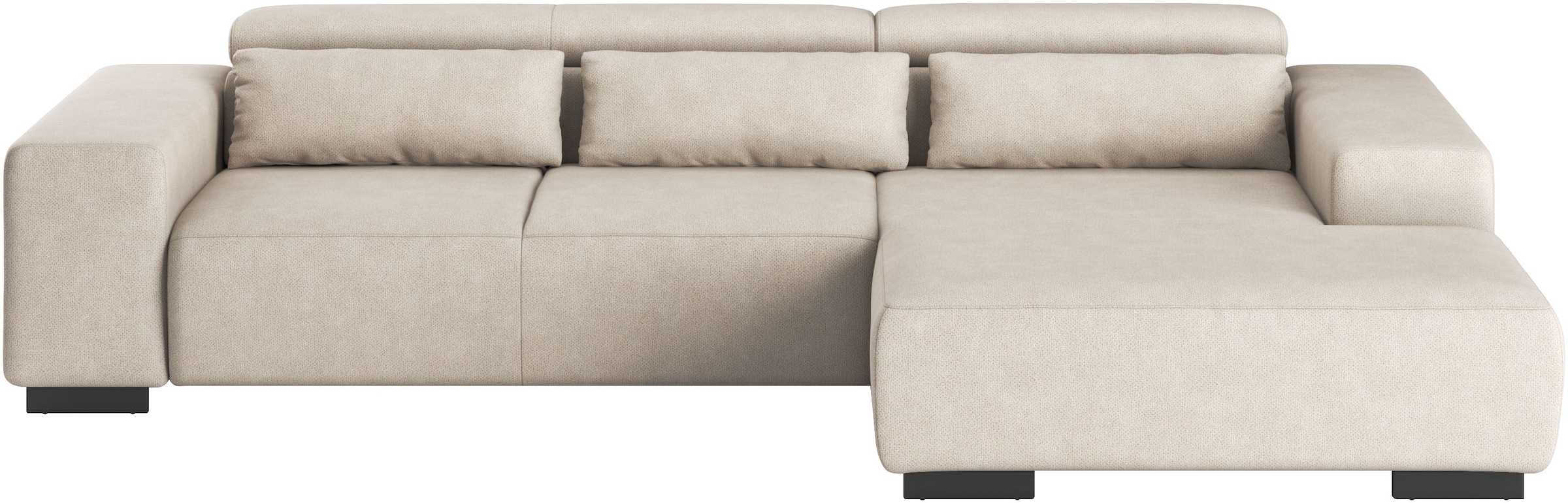COTTA Ecksofa »Side L-Form, mit Kopfteilverstellung & 3 Nierenkissen«, optional motorische Sitztiefenverstellung