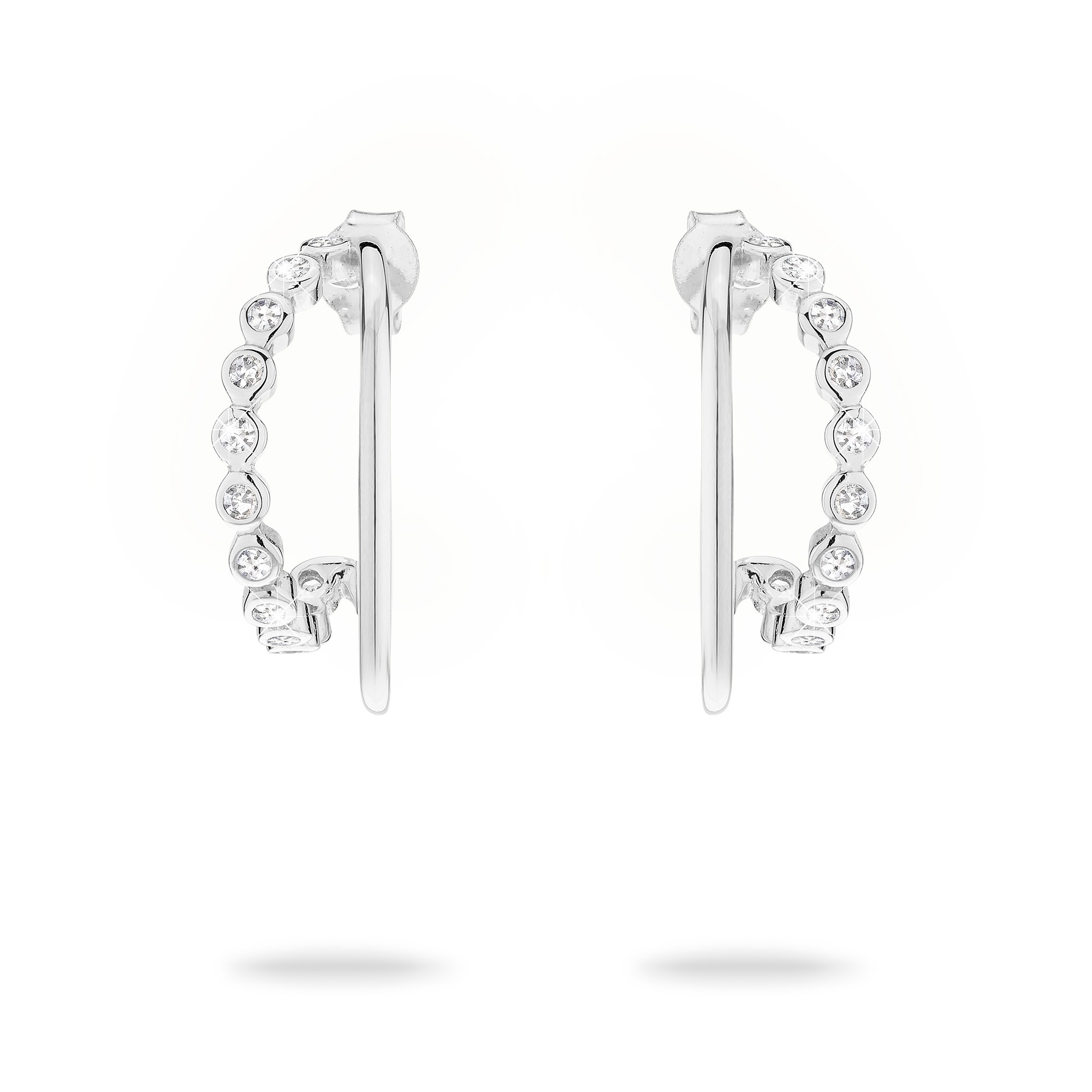 Tamaris Paar Creolen »Schmuck Geschenk Silber 925 Ohrringe Tiny Glimmer«, mit Zirkonia (synth.)