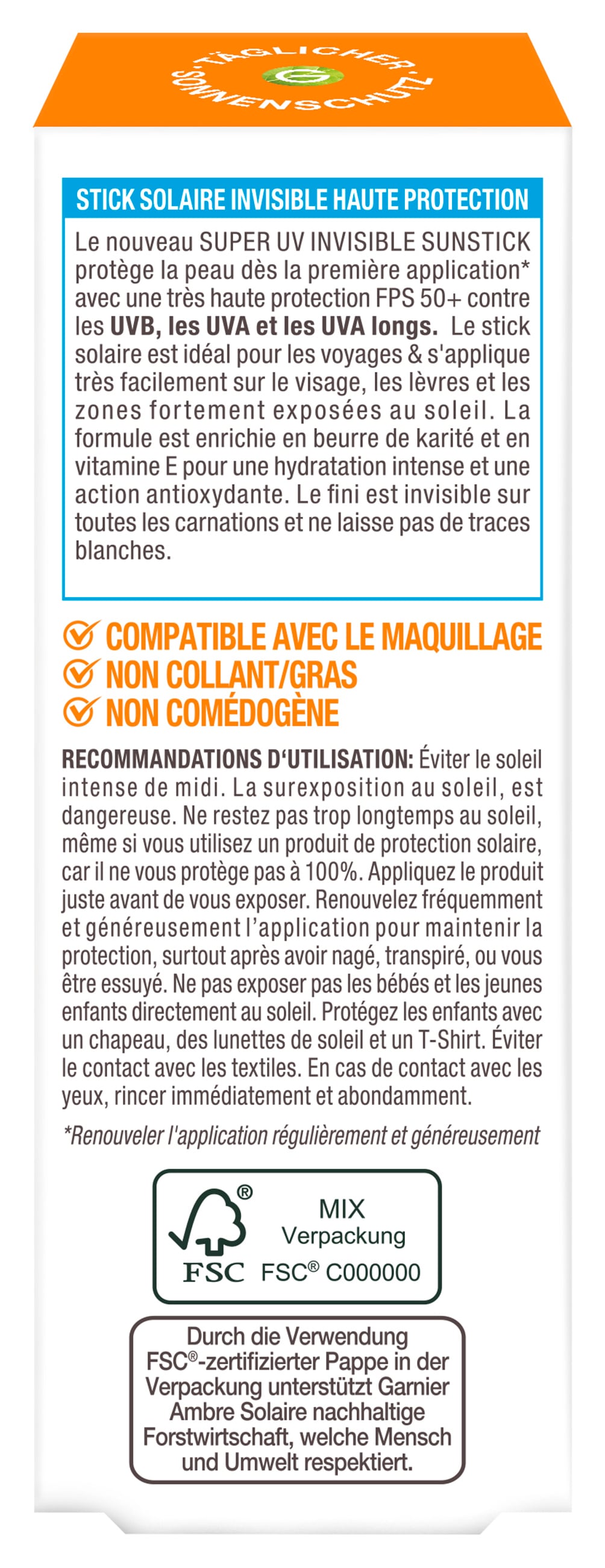 GARNIER After Sun »Garnier Super UV Sunstick LSF 50+«