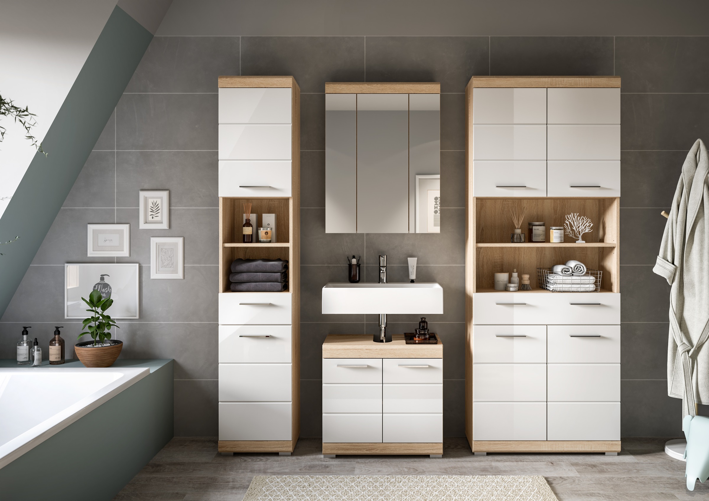 INOSIGN Badmöbel-Set »Siena, 4 teilig, bestehend aus:«, (Set), Hochschrank günstig online kaufen