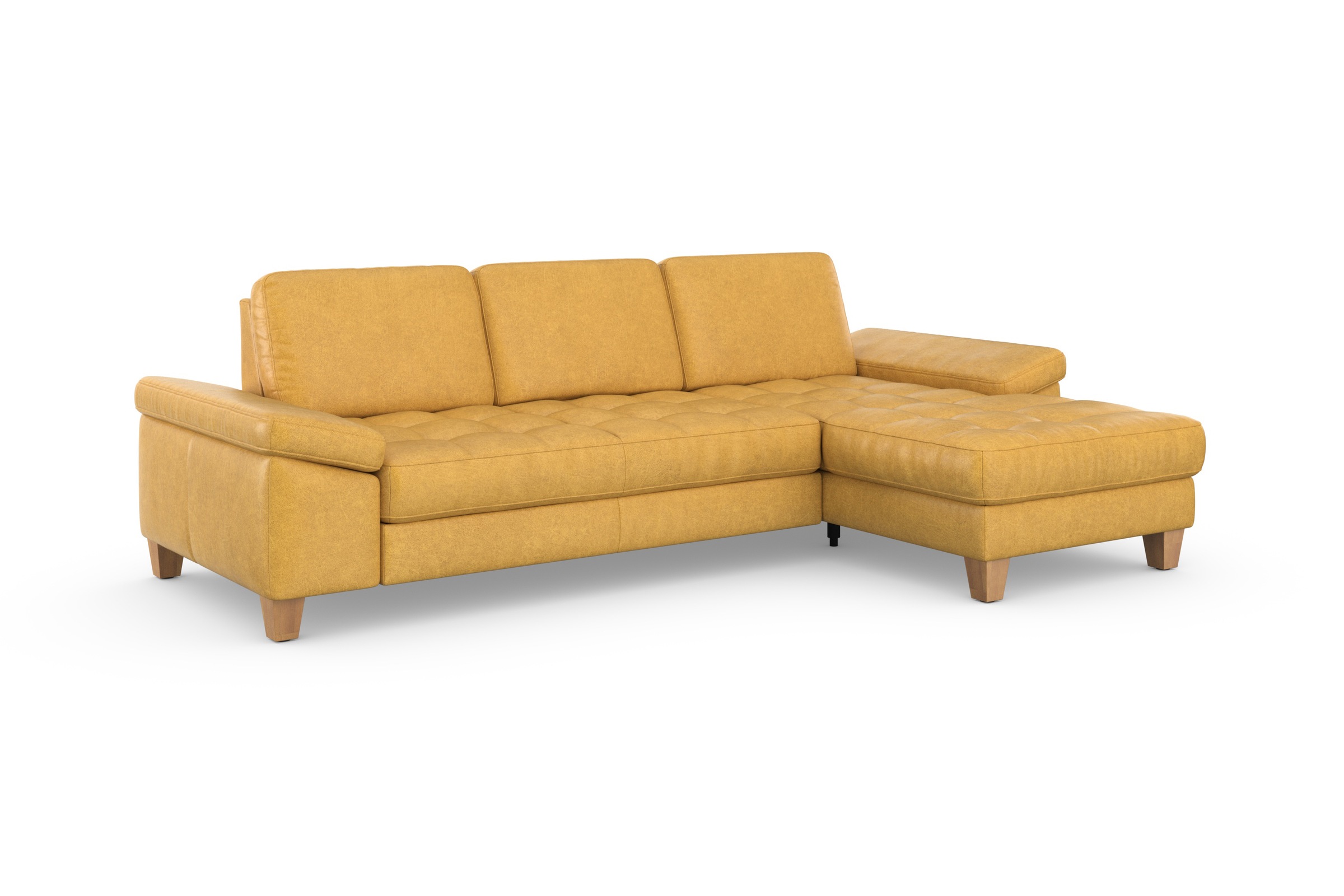sit&more Ecksofa »Westham L-Form«, mit Recamiere, mit oder ohne Bettfunktion, Bettkasten, Füße Eiche