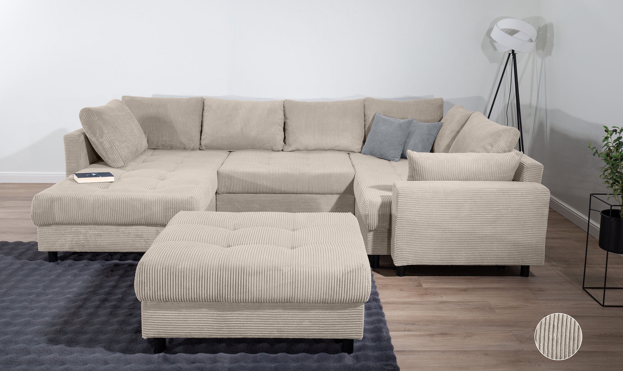 COLLECTION AB Wohnlandschaft »Toni U-Form mit Armlehne« inkl. Hocker und Zi günstig online kaufen