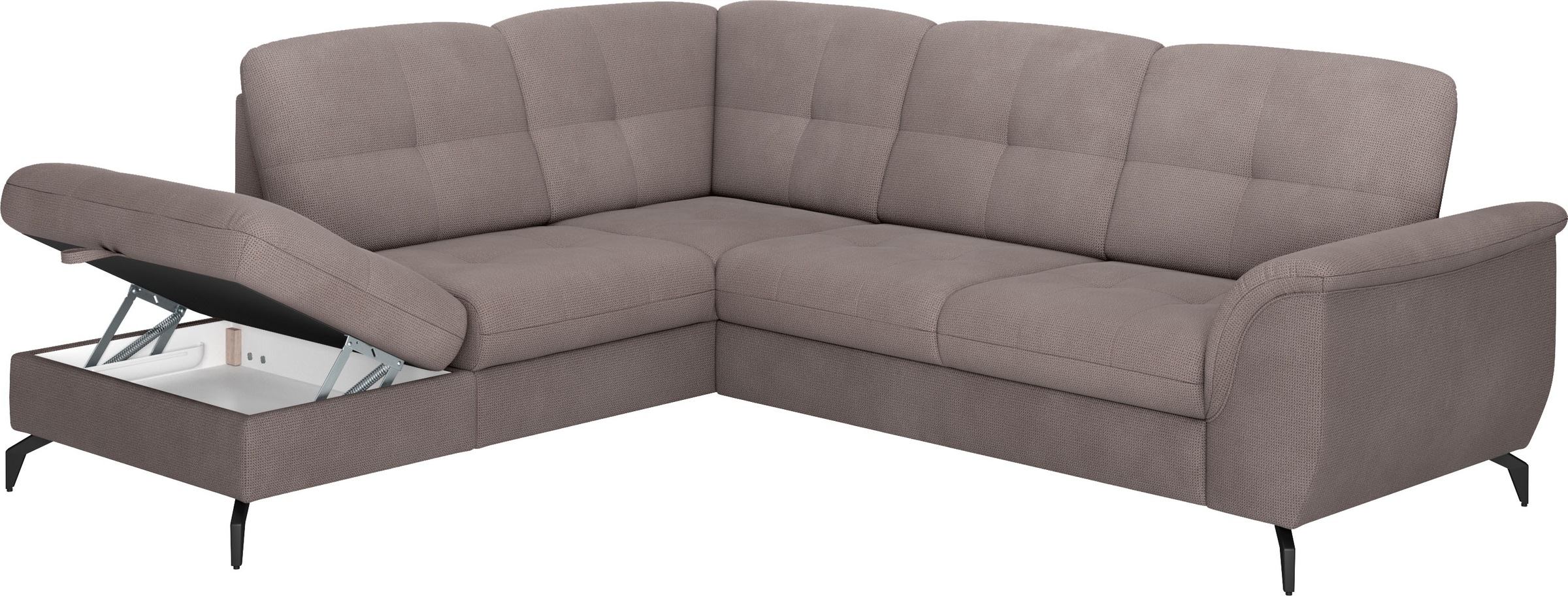 sit&more Ecksofa »Zora L-Form«, wahlweise mit Bettfunktion und Bettkasten