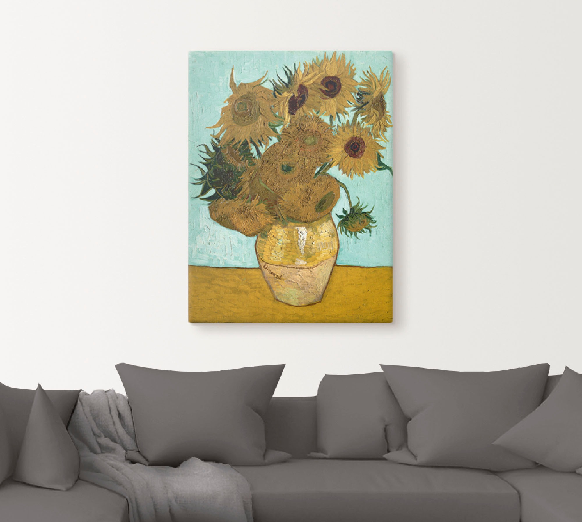Artland Wandbild »Vase mit Sonnenblumen. 1888« Blumen 1 Stk. tlg. als Leinw günstig online kaufen
