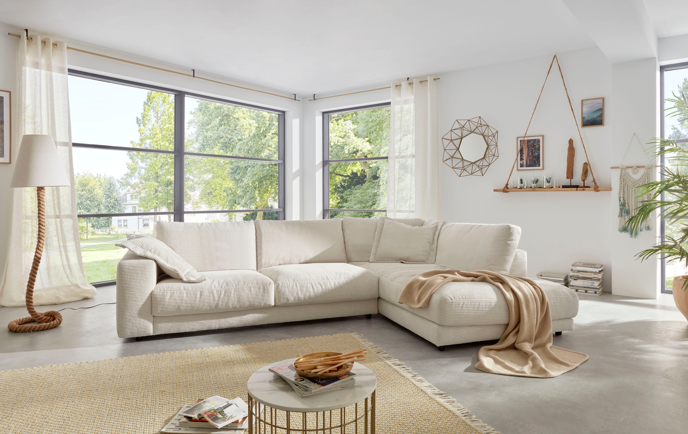 Places of Style Ecksofa »Enisa XXL B/T/H: 325/224/85 cm L-Form«, Kuschelig, günstig online kaufen