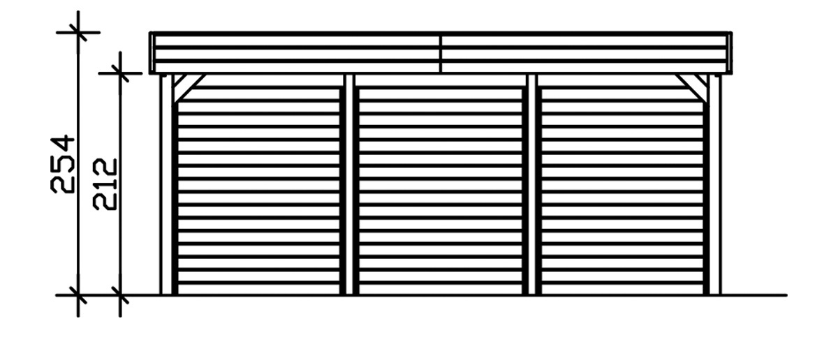 Skanholz Doppelcarport »Friesland 3«, 514 cm, braun, mit Seiten- und Rückwänden
