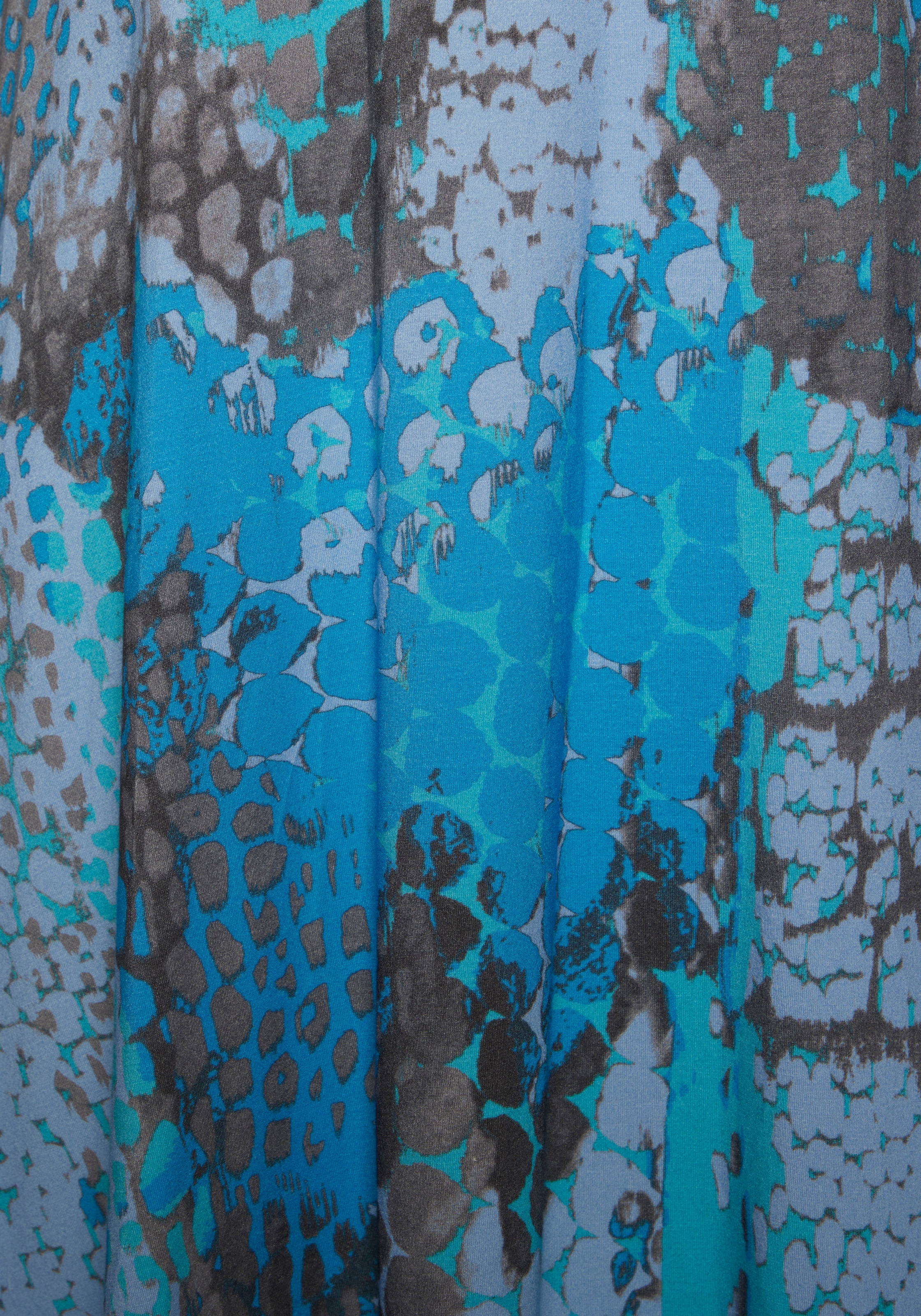 Buffalo Strandkleid mit besonderem Trägerdesign und Alloverprint, Minikleid, Sommerkleid