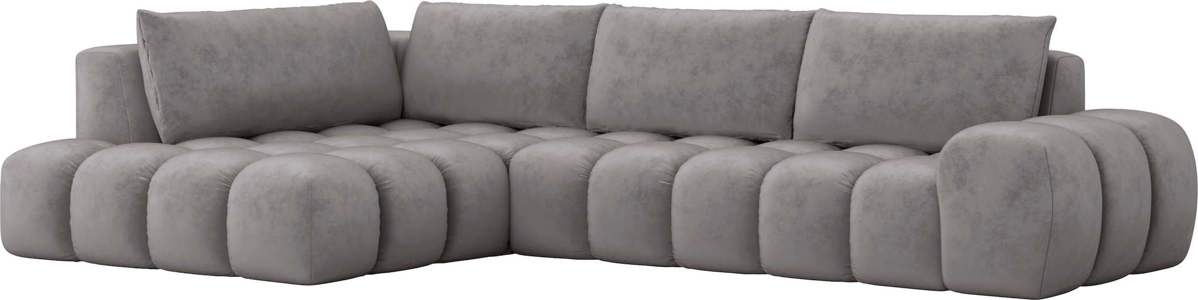 INOSIGN Ecksofa »AZITA Designsofa, elegant und bequem L-Form, Bubble-Optik«, lose Rückenkissen, traumhafte Steppung, Maße B/T/H: 352/210/72 cm