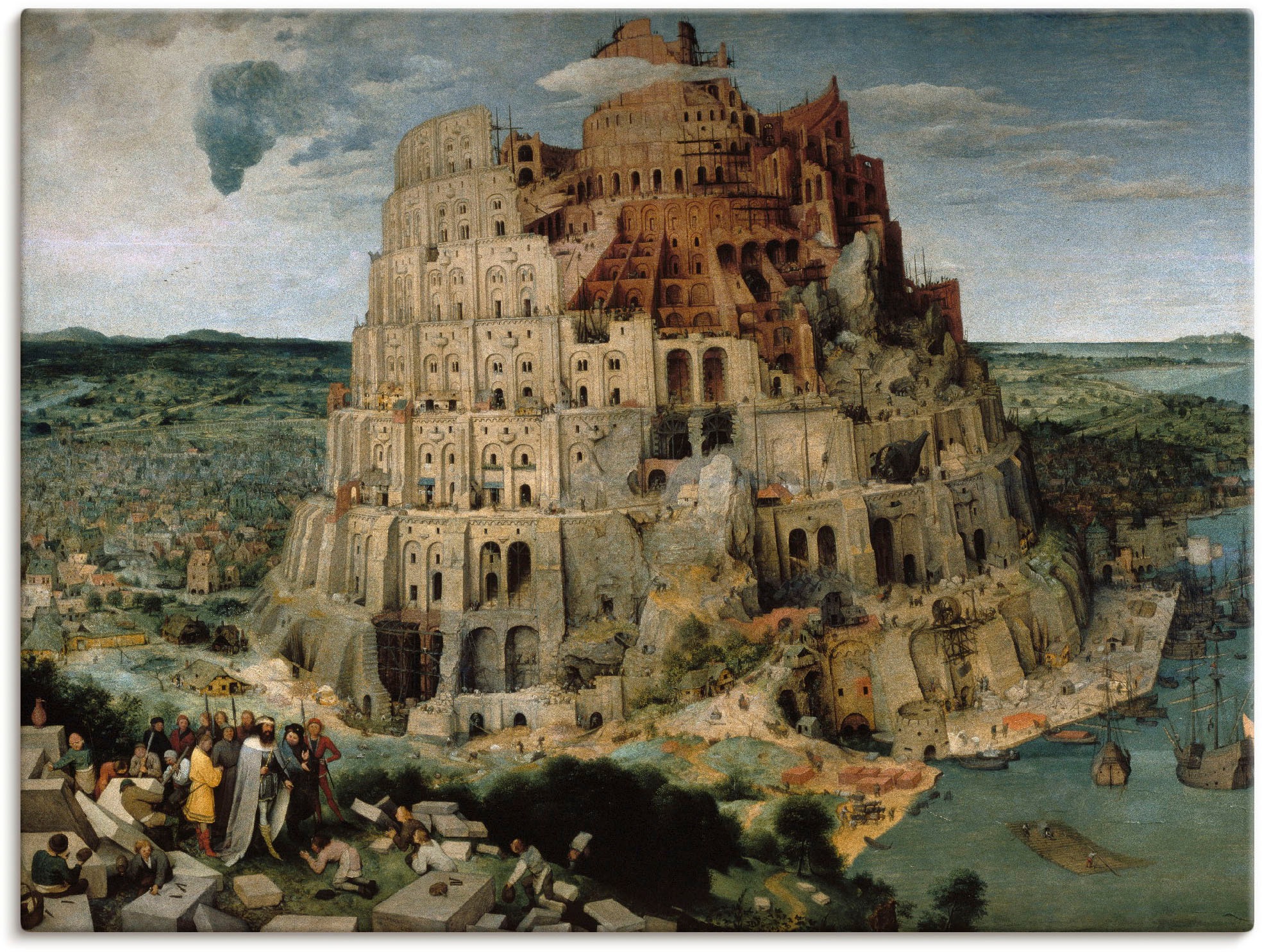Artland Wandbild »Der Turmbau von Babel. 1563« Gebäude 1 Stk. tlg. als Lein günstig online kaufen