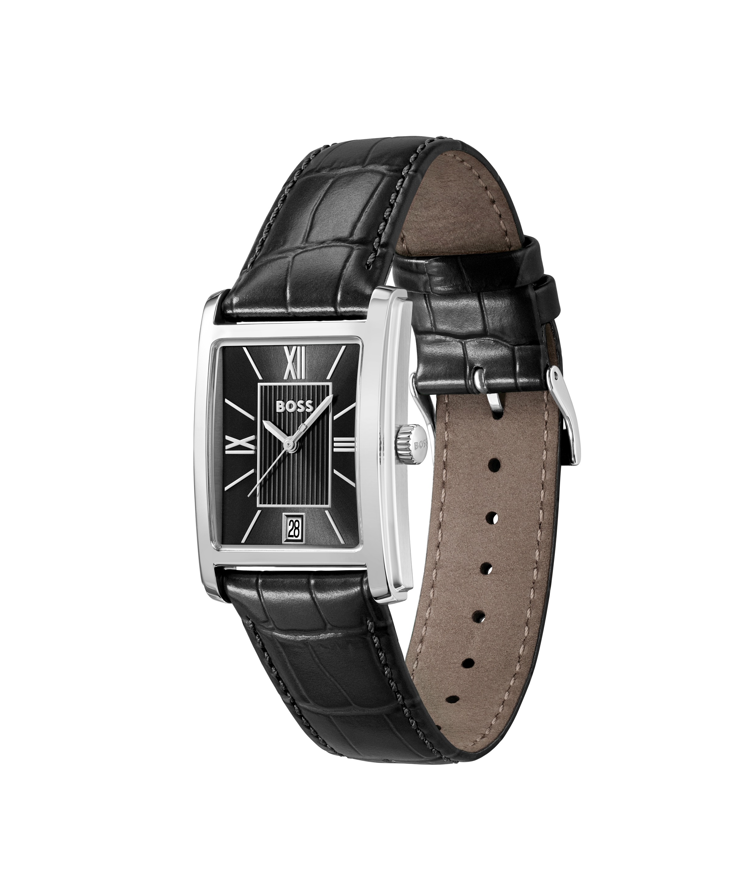 BOSS Quarzuhr »PRINCIPLE DRESS« Armbanduhr, Damenuhr, Herrenuhr, Lederarmband, analog, Tag