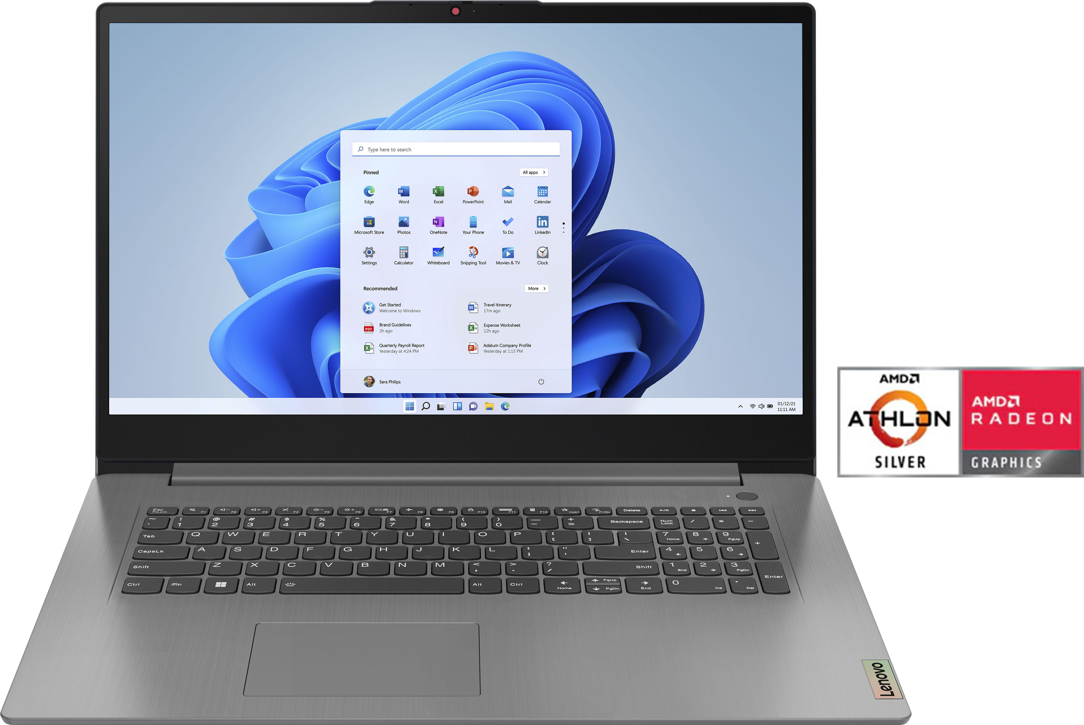 Notebook »IdeaPad 1 15AMN7«, 39,62 cm, / 15,6 Zoll, AMD, Athlon Silver, Radeon™ 610M,...