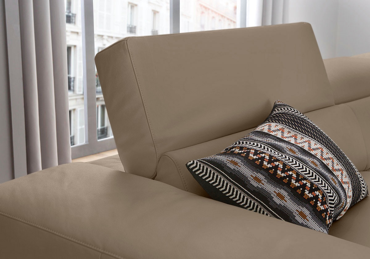 W.SCHILLIG Ecksofa »piedroo, Designsofa mit tollem Sitzkomfort, bequem und elegant, L-Form«, Kopfteilverstellung, wahlweise mit Sitztiefenverstellung, Breite 303cm