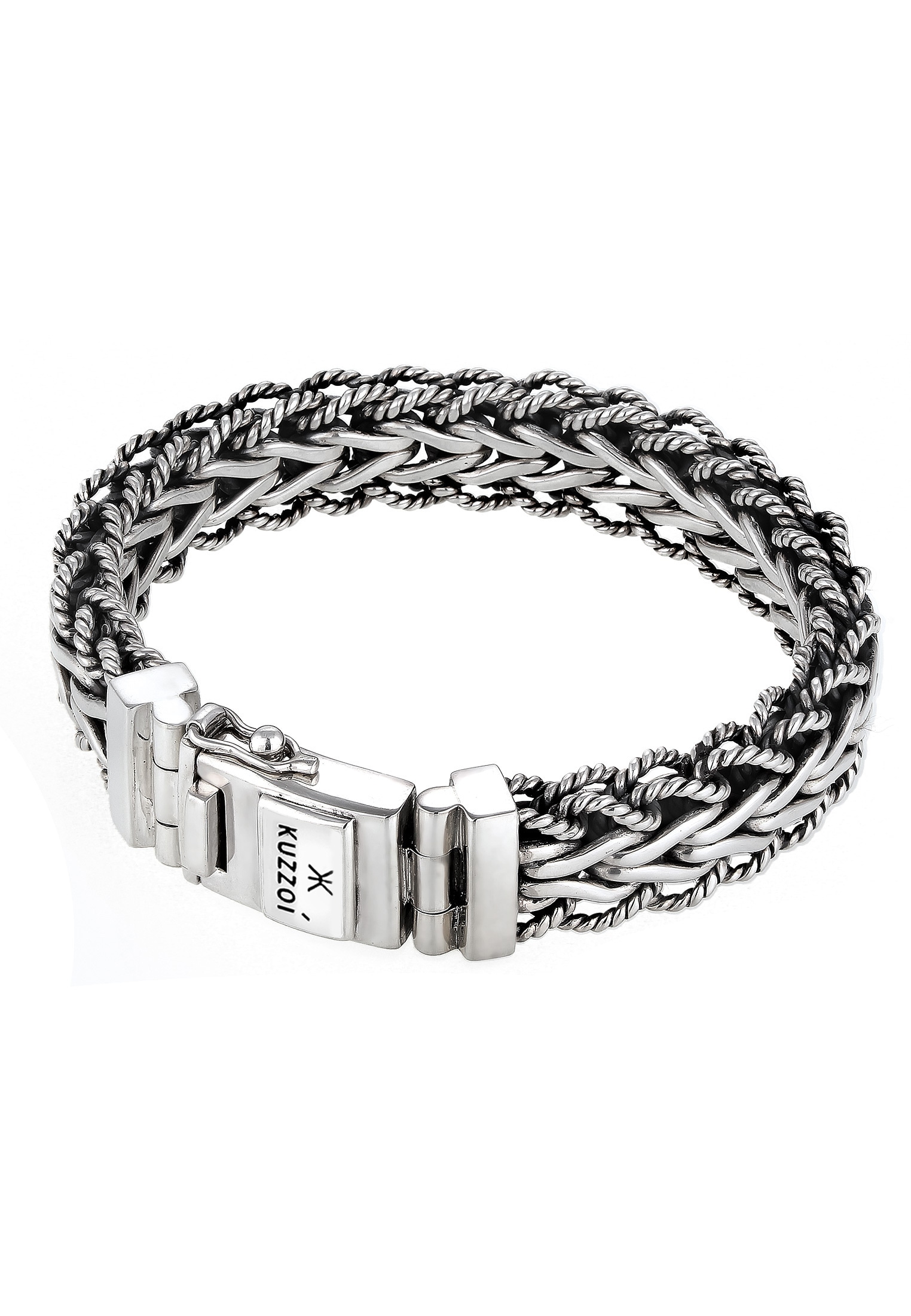 Kuzzoi Armband »Herren Panzerarmband Gliederkette 925er Silber«