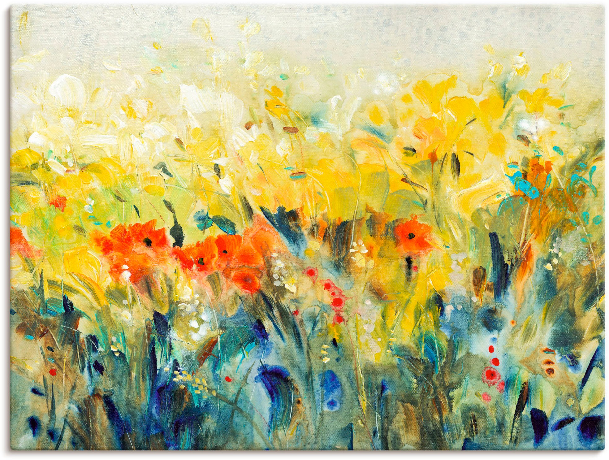 Artland Leinwandbild »Schwingende Blumen II« Blumenwiese 1 Stk. tlg. auf Ke günstig online kaufen