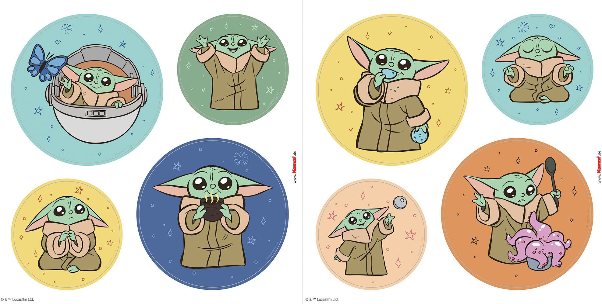 Komar Fensterdekoration »Fenstersticker - Grogu - Padawan Bubbles  - Größe 30 x 30 cm, 2 Bogen«