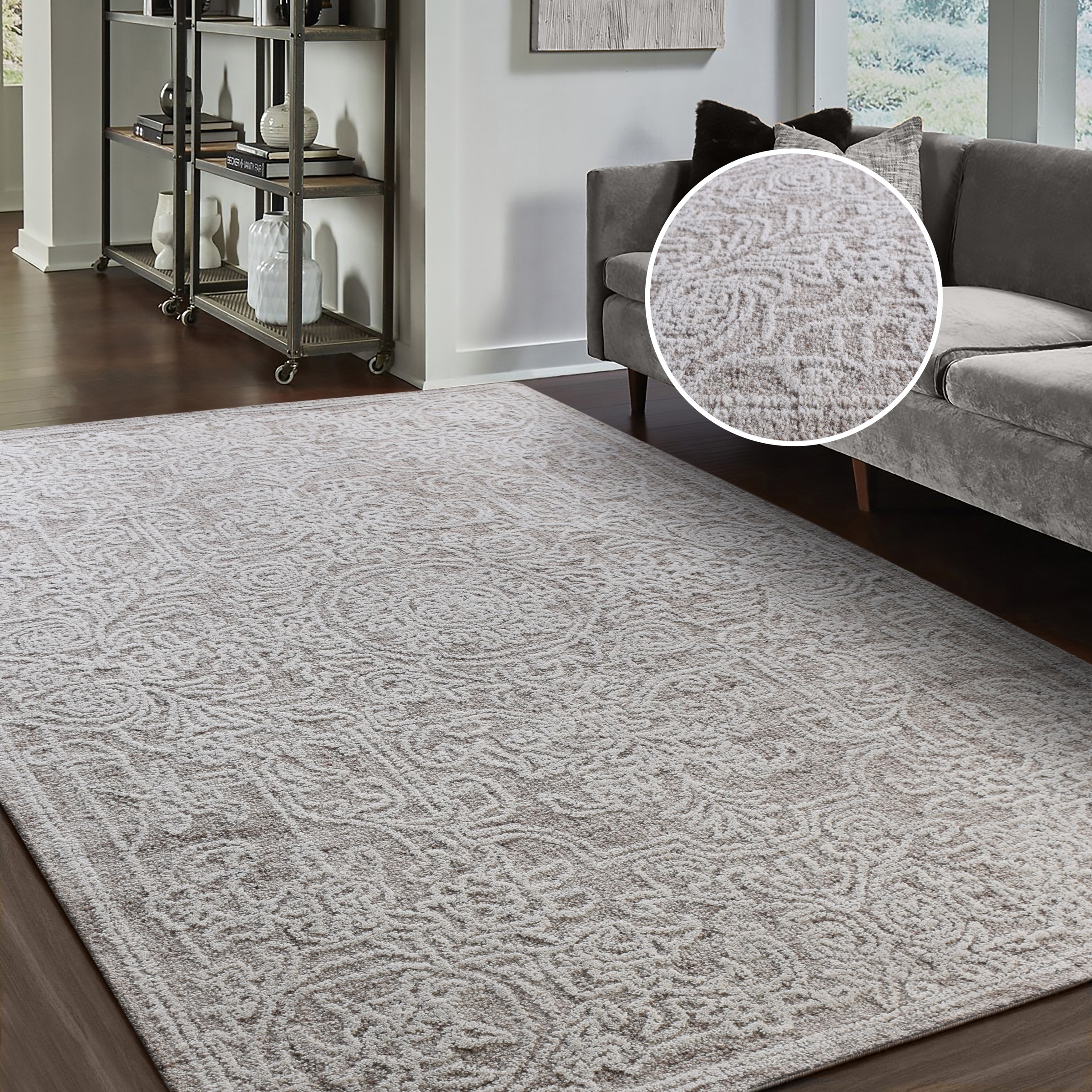 my home Wollteppich »Umea, handgefertigt, Wolle, Hoch-Tief-Struktur« rechte günstig online kaufen