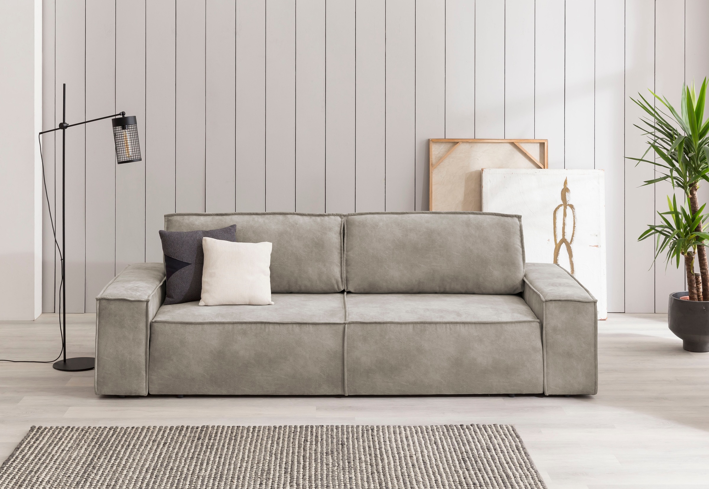Home affaire 3-Sitzer »SHERWOOD Schlafsofa (257cm) Cord, Samtvelours, Vinta günstig online kaufen