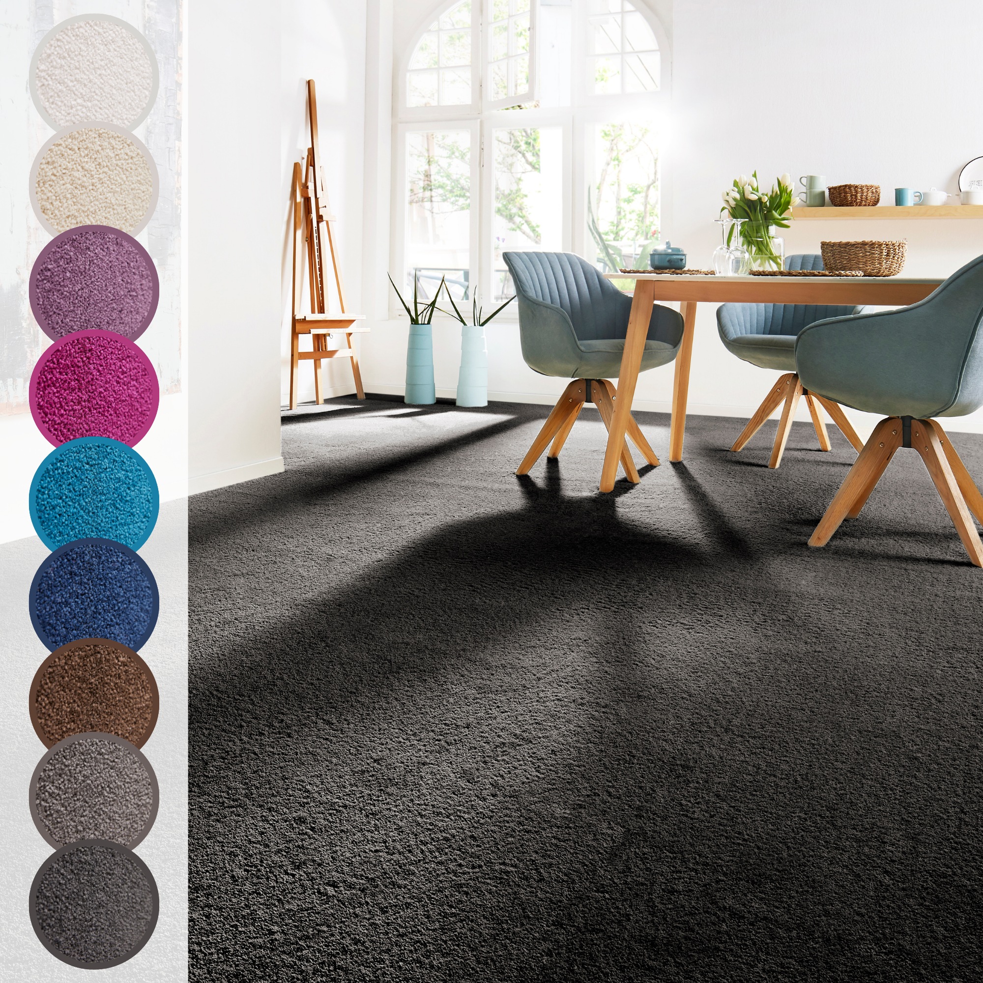 Andiamo Teppichboden »Sophie, Frisee-Velours, Made in Netherlands«, rechtec günstig online kaufen