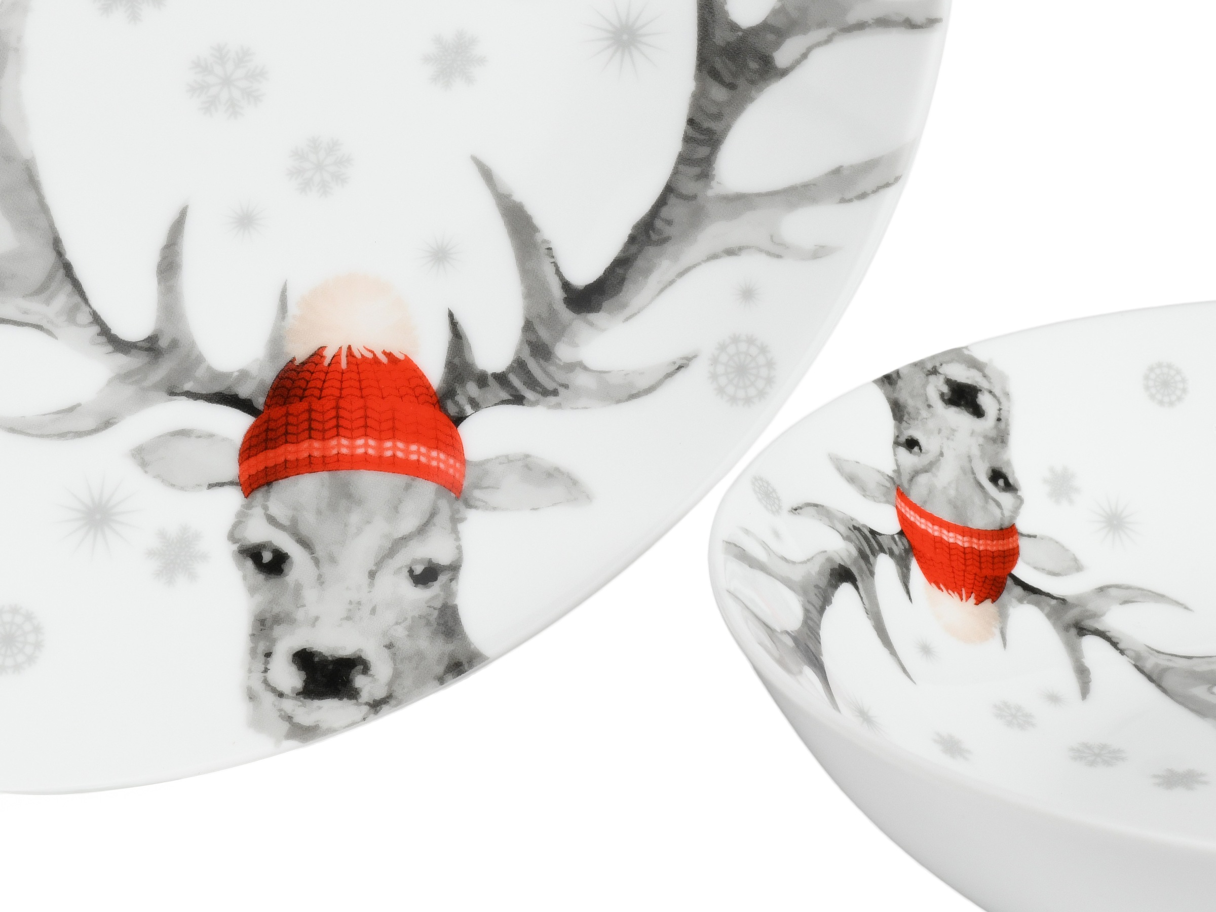 CreaTable Tafelservice »Luna Hirsch«, (Set, 12 tlg.), winterliches Hirsch-M günstig online kaufen