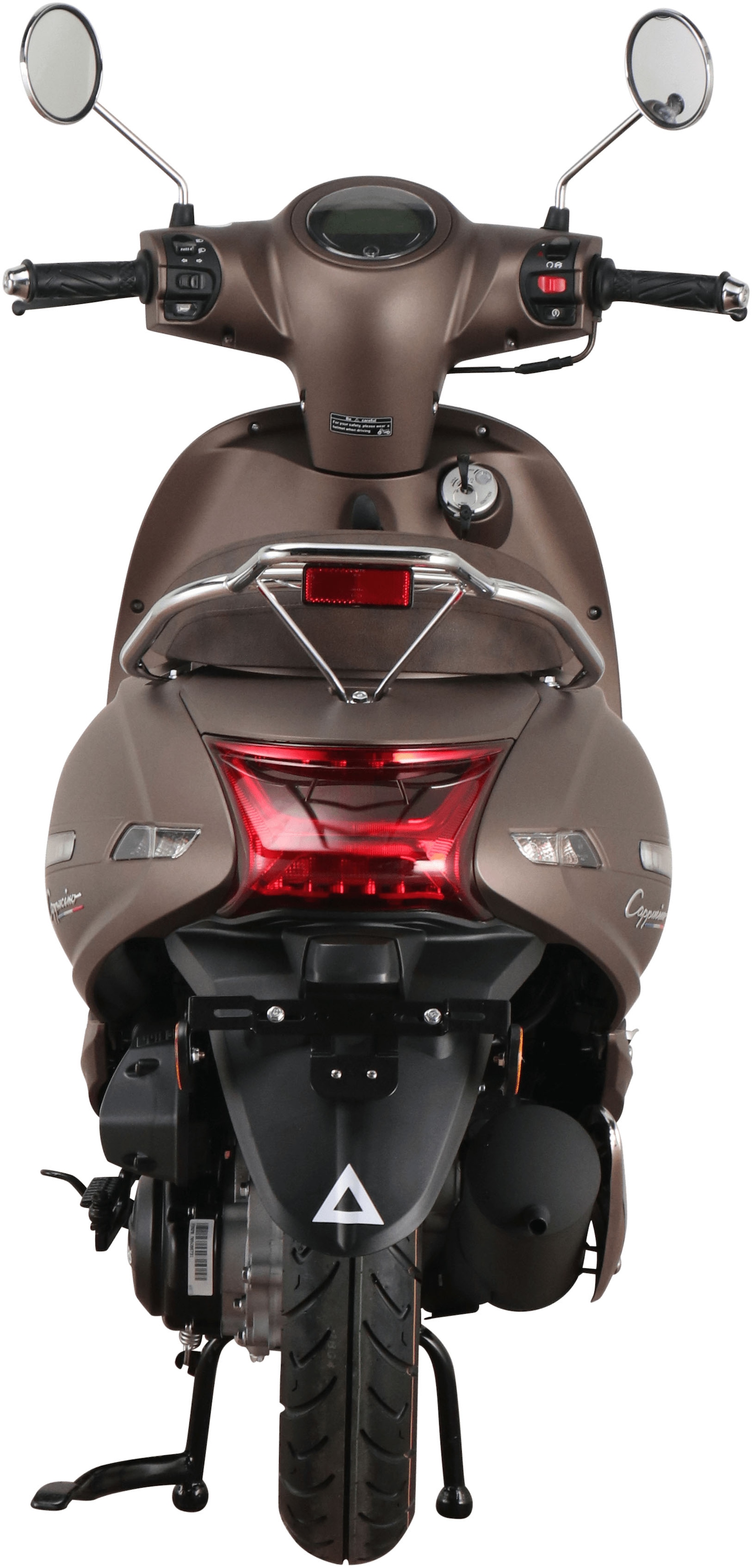 Alpha Motors Motorroller »Cappucino 50 ccm 25 km/h EURO 5 mattbraun«, 50 cm³, 25 km/h, Euro 5, 2,72 PS, LED-Leiste vorne und hinten, mit USB-Anschluss und Lenkerschloss