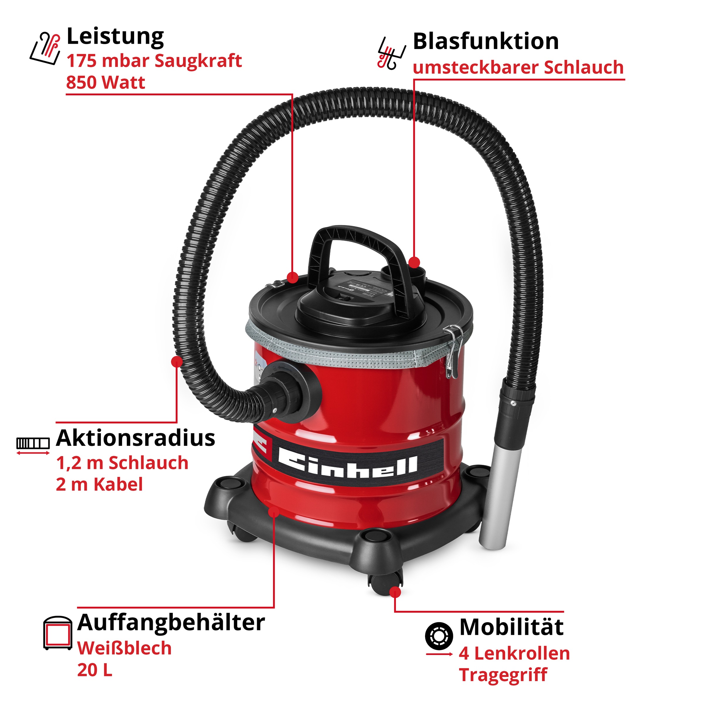 Einhell Aschesauger »TC-AV 2032 DW« Ohne Akku, ohne Ladegerät