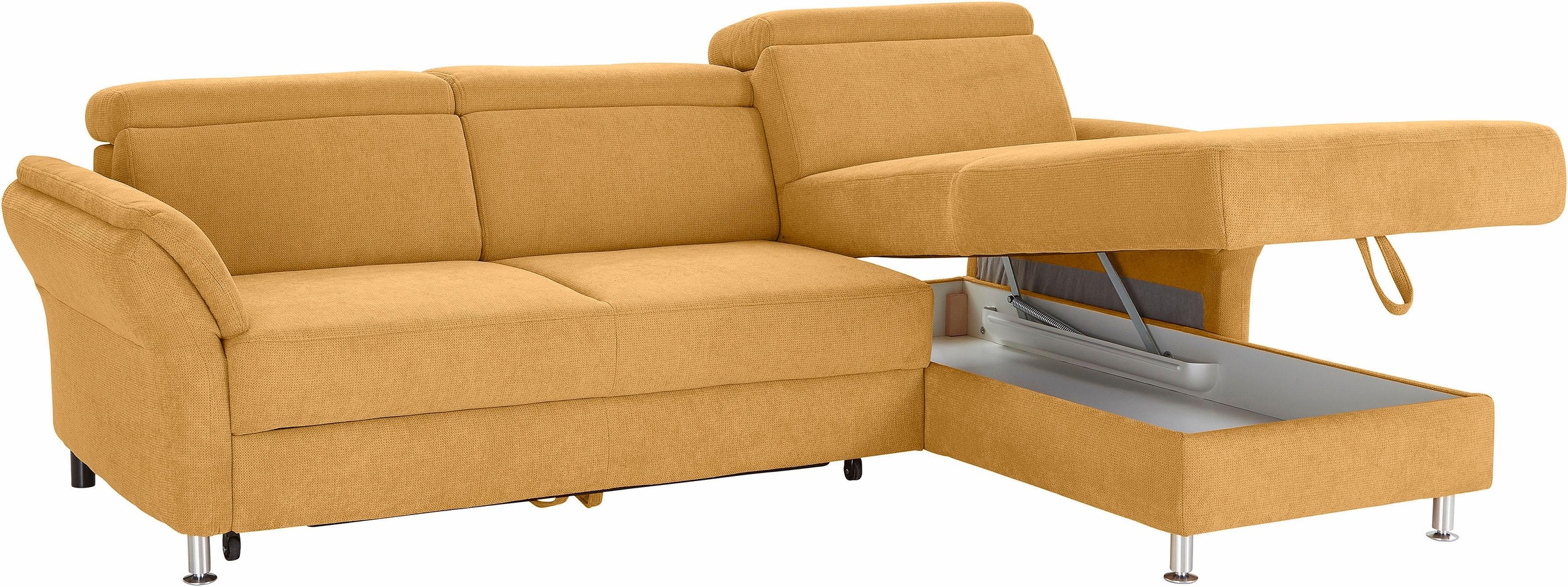 sit&more Ecksofa »Avignon L-Form«, Kopfteilverstellung, wahlweise mit Bettfunktion und Bettkasten