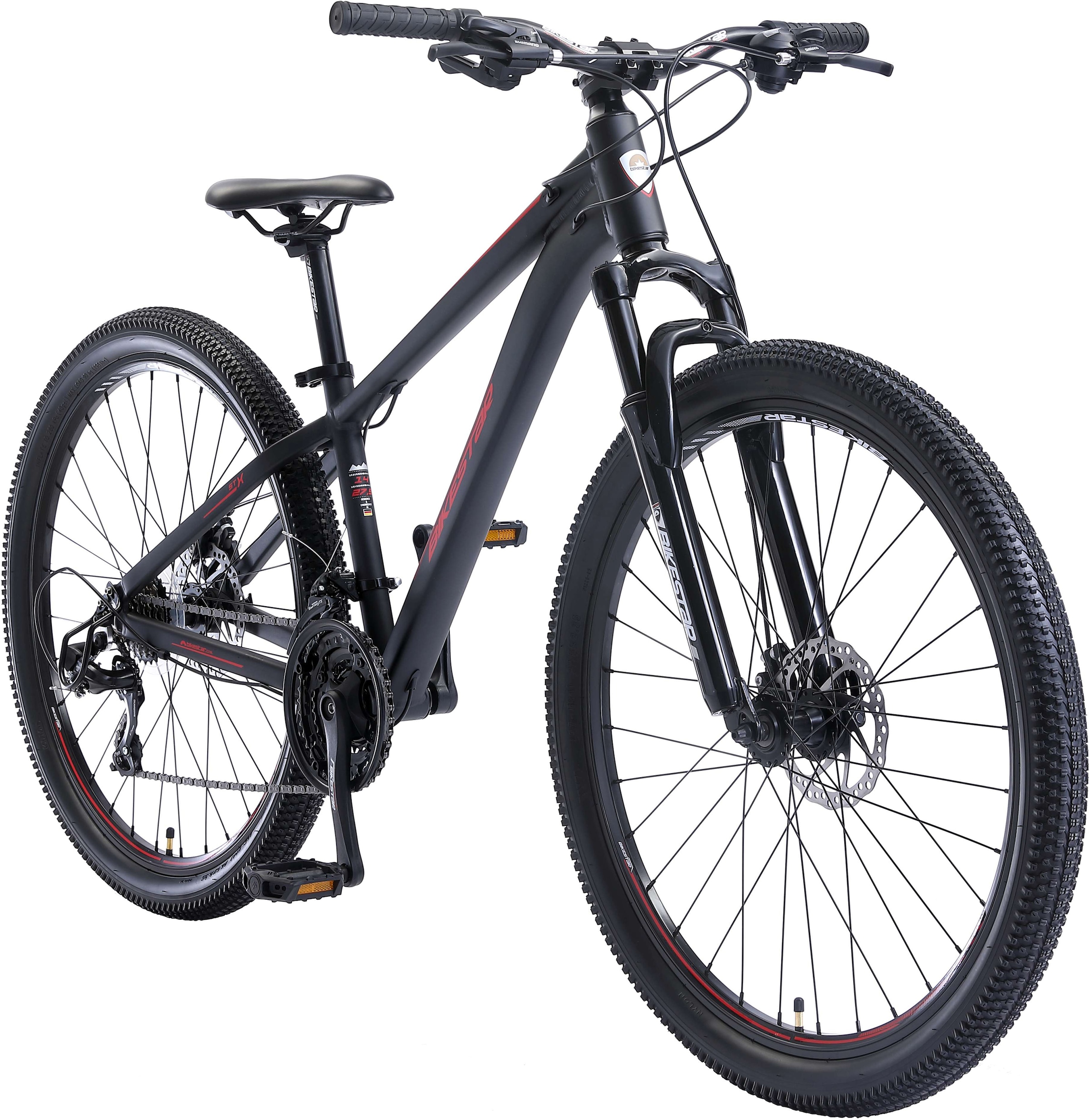 Bikestar Mountainbike, 21 Gang, Shimano, RD-TY300 Schaltwerk, Kettenschaltung, für Damen und Herren, Kettenschaltung