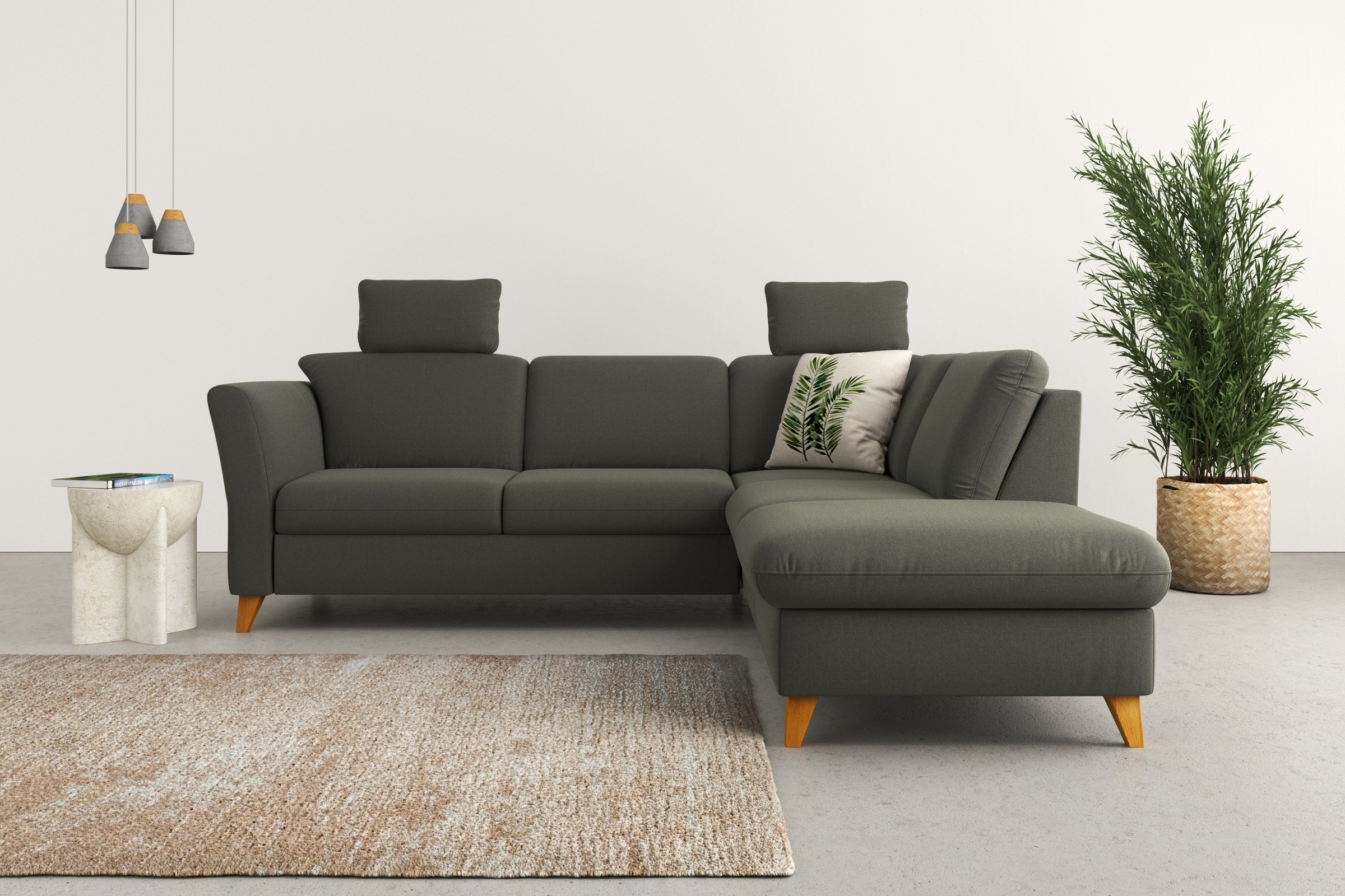 Home affaire Ecksofa »Trelleborg L-Form«, Federkern-Polsterung, wahlweise mit Bettfunktion und Stauraum