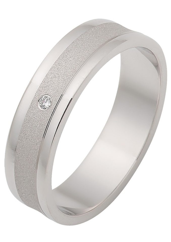 Firetti Trauring »Schmuck Geschenk Hochzeit Ehering Trauring "LIEBE"«, Made in Germany - wahlweise mit oder ohne Zirkonia (synth.)