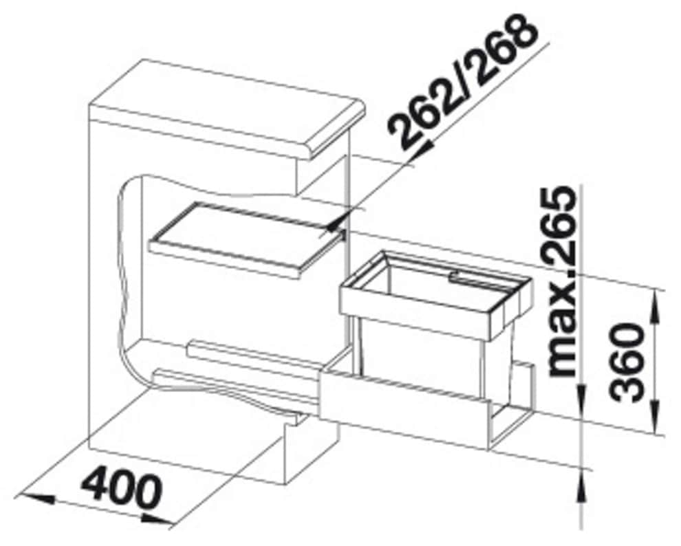 Blanco Mülltrennsystem »Flexon II 30/1« 1 Behälter Kunststoff, Stahlblech, 300 mm Untermass