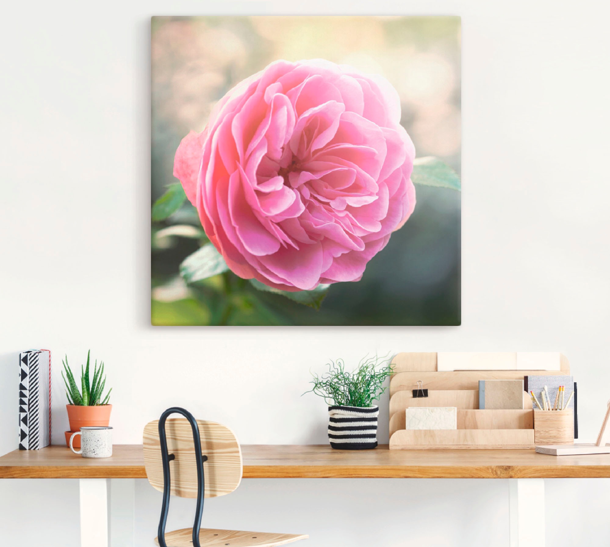 Artland Wandbild »Rosa Rose im Gegenlicht«, Blumen, (1 St.), als Leinwandbild in verschied. Größen
