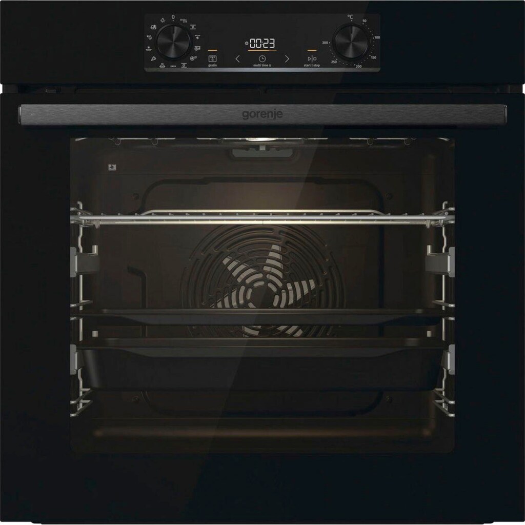 GORENJE Backofen »BPS6737E09BGOT«, BPS6737E09BGOT, mit 2-fach-Teleskopauszug, Pyrolyse-Selbstreinigung, ExtraSteam