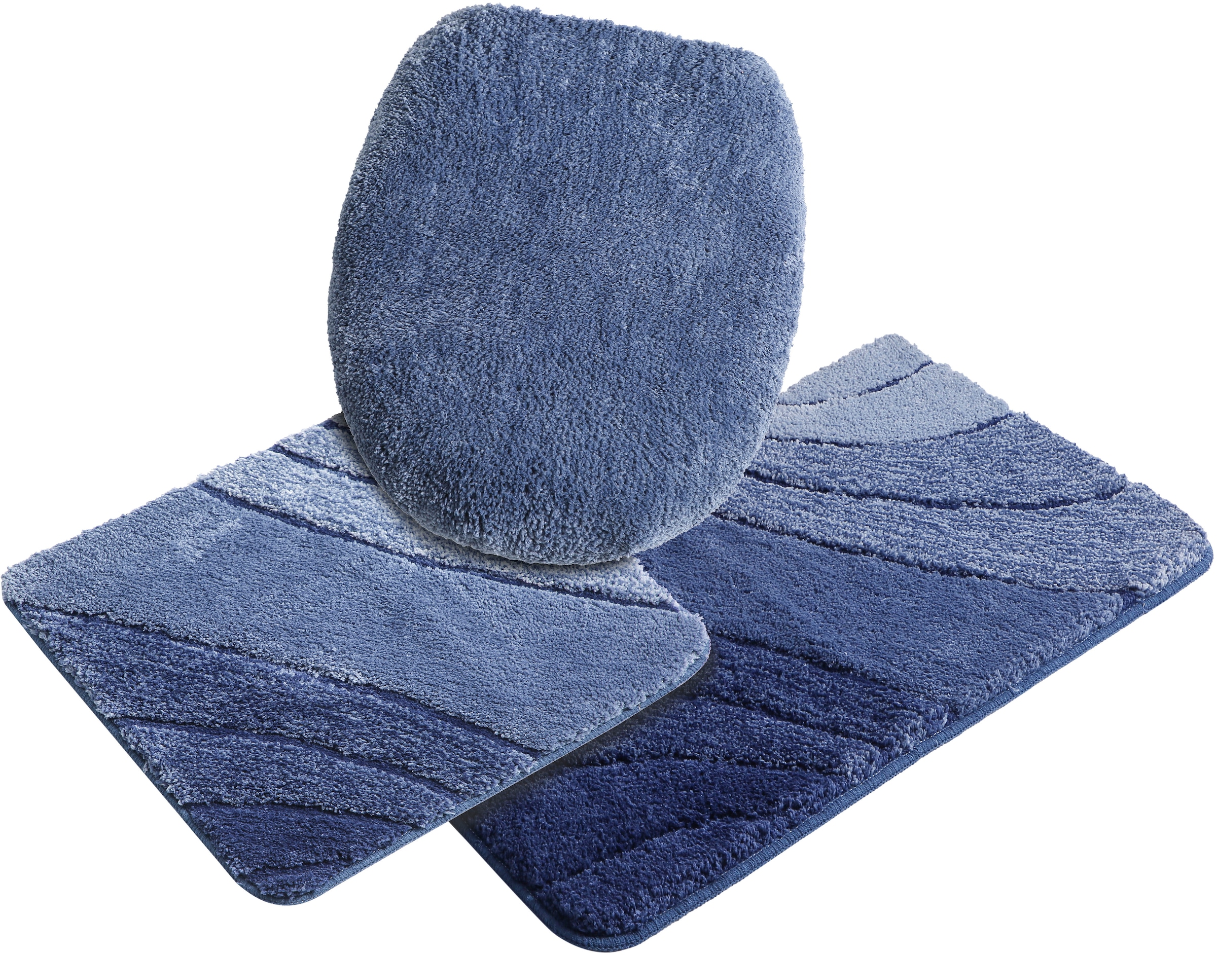 my home Badematte »Josie, Badvorleger, Badezimmer Teppich«, rutschhemmend beschichtet, fußbodenheizungsgeeignet-schnell trocknend-strapazierfähig, Badteppich, Badematten, rechteckig, rund & als 3-tlg. Set erhältlich