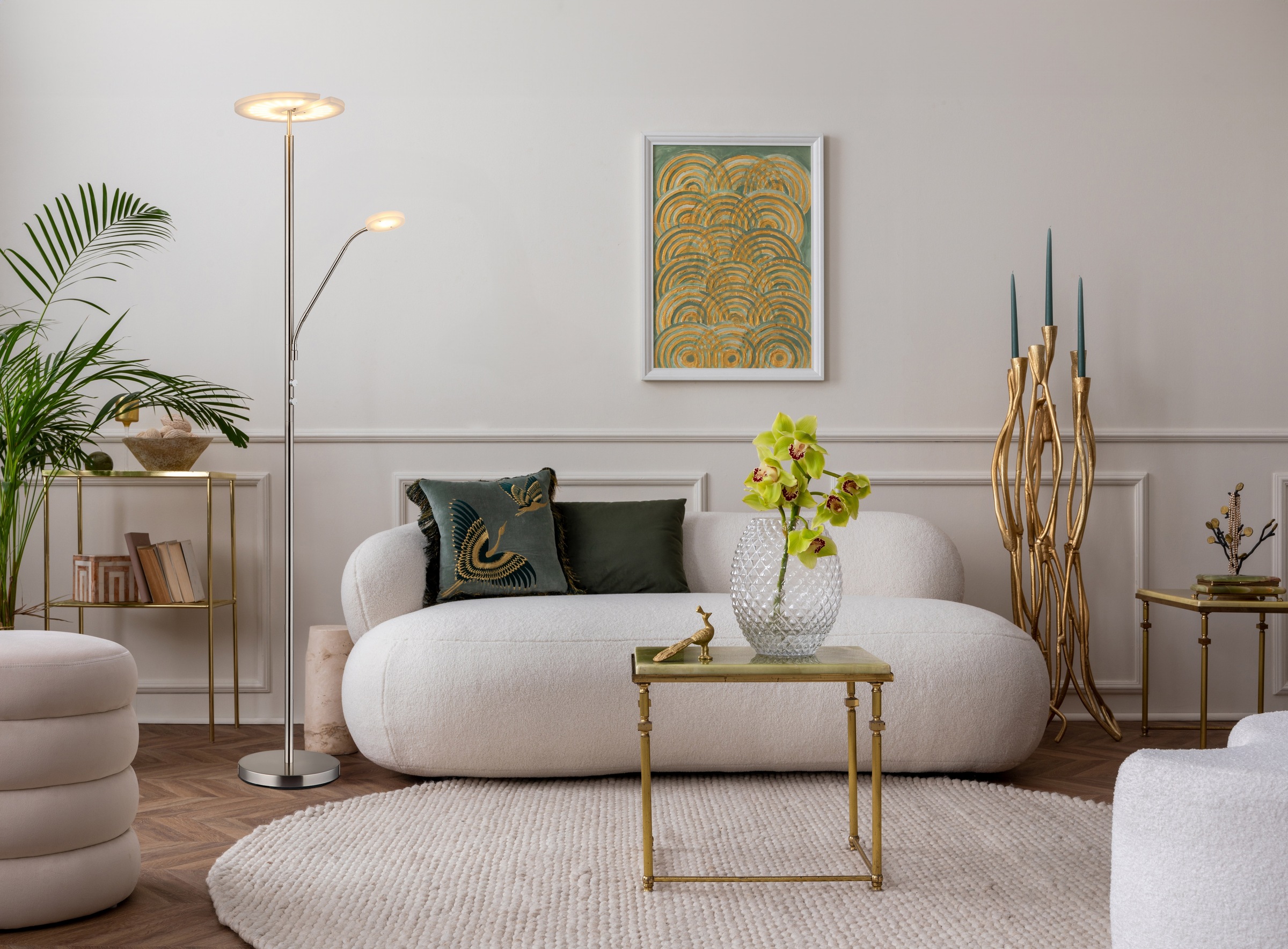 GLOBO LIGHTING Deckenfluter »STANFORD« LED-Modul 1 Stk. Warmweiß Stehlampe Stehleuchte Fluter Wohnzimmer Flur