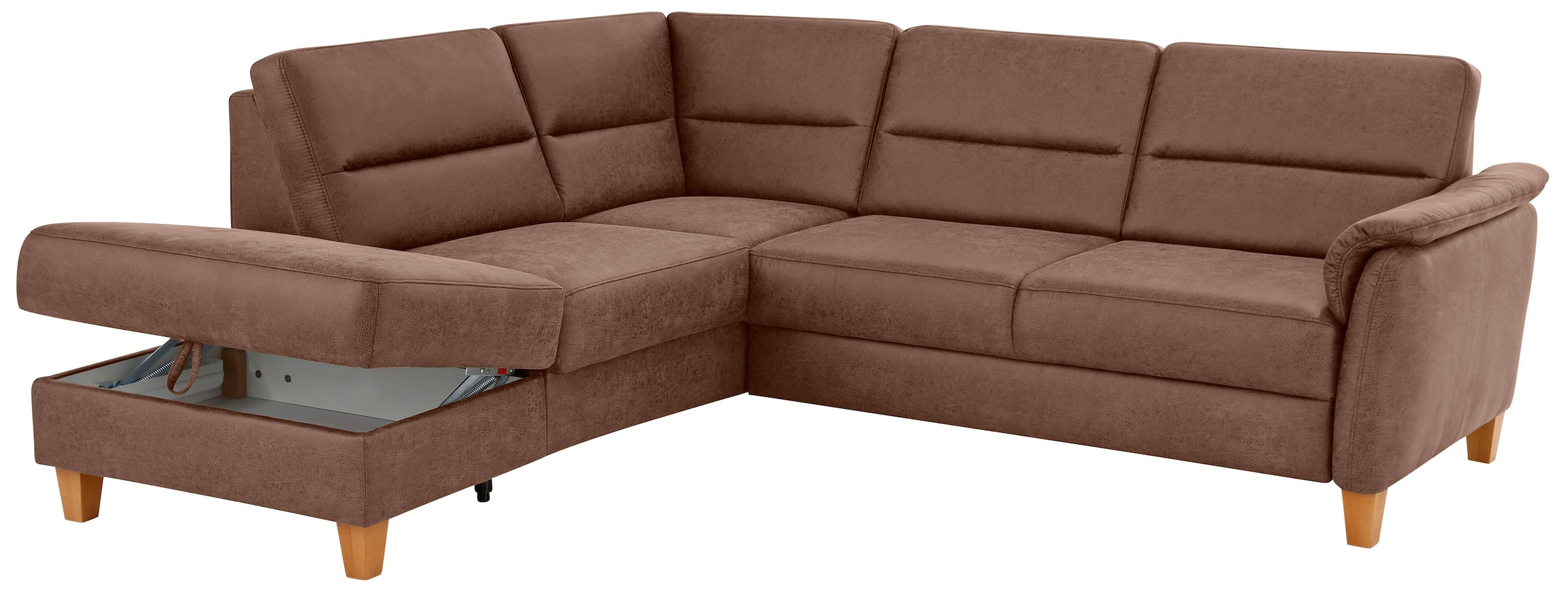 Home affaire Ecksofa »Palmera L-Form«, Federkern, wahlweise mit Bettfunktion und mit/ohne Stauraum
