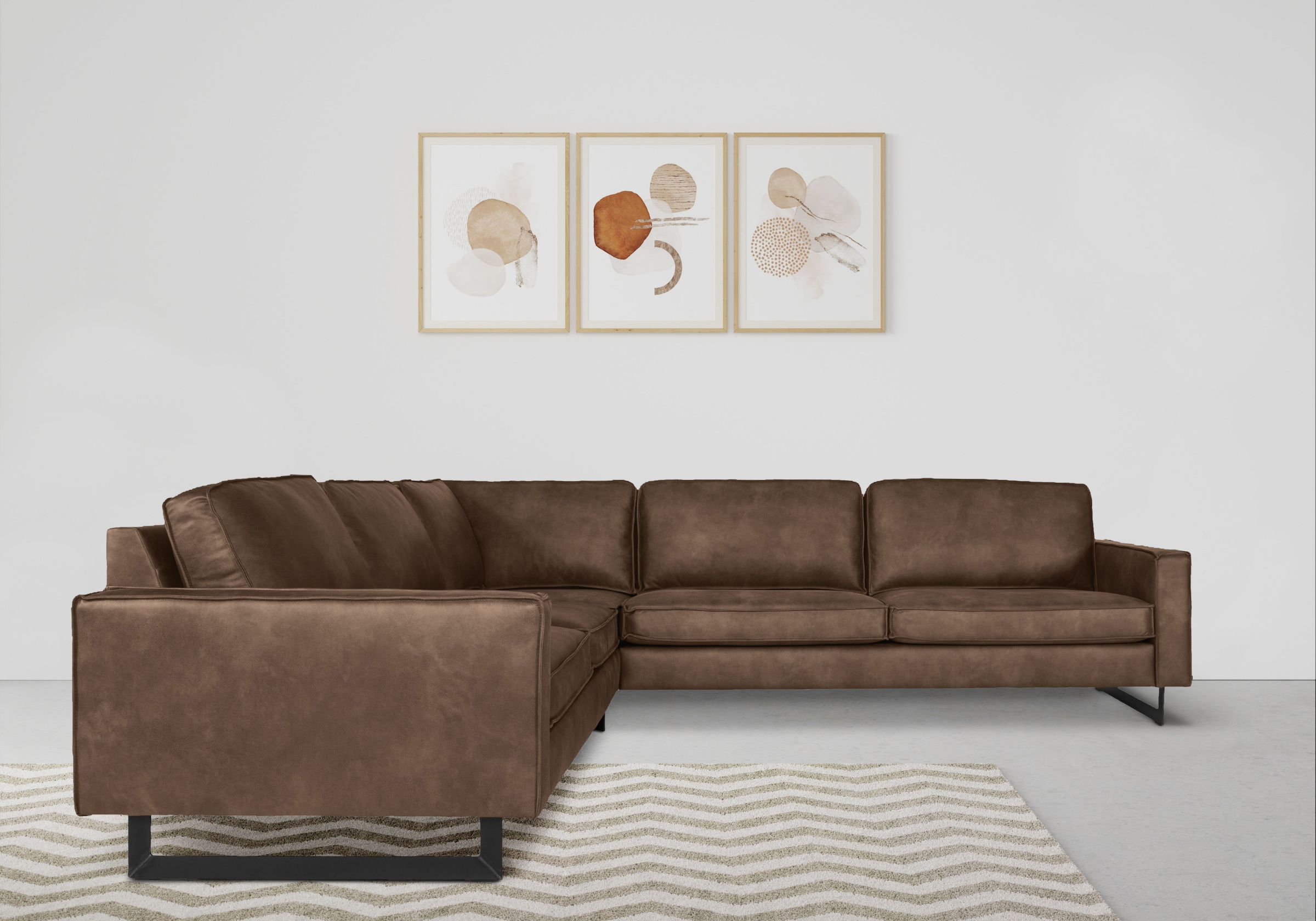 Ecksofa »Pinto, 250/290 cm, langer Schenkel, XXL, Ottomane«, Cord, Feincord,...