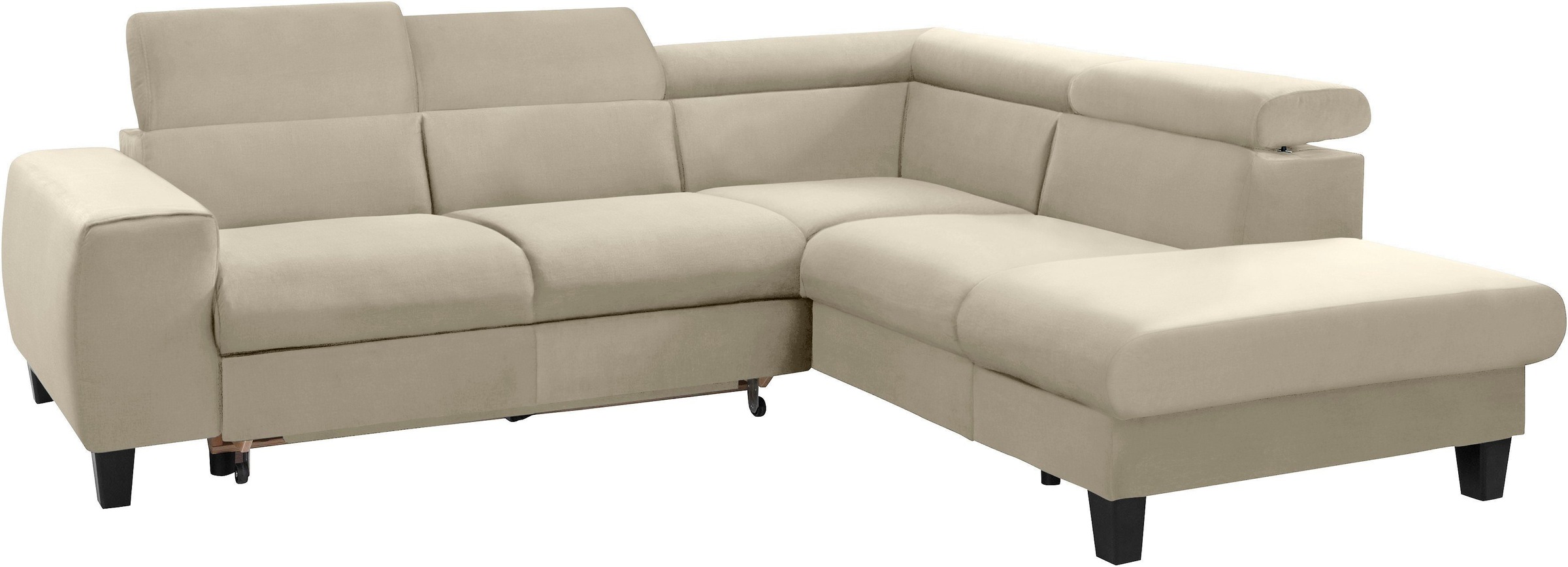 COTTA Polstergarnitur »Morven L-Form«, (Set), Set bestehend aus: Ecksofa mit Kopfteilverstellung & Hocker